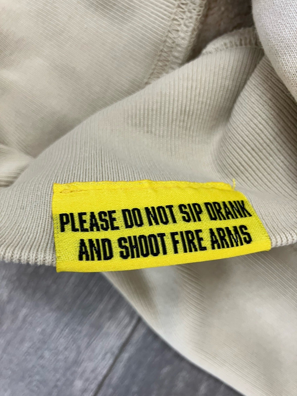 Size XS - Thats A Awful Lot Of Cough Syrup Hoodie ' Beige, White ' | NEW!