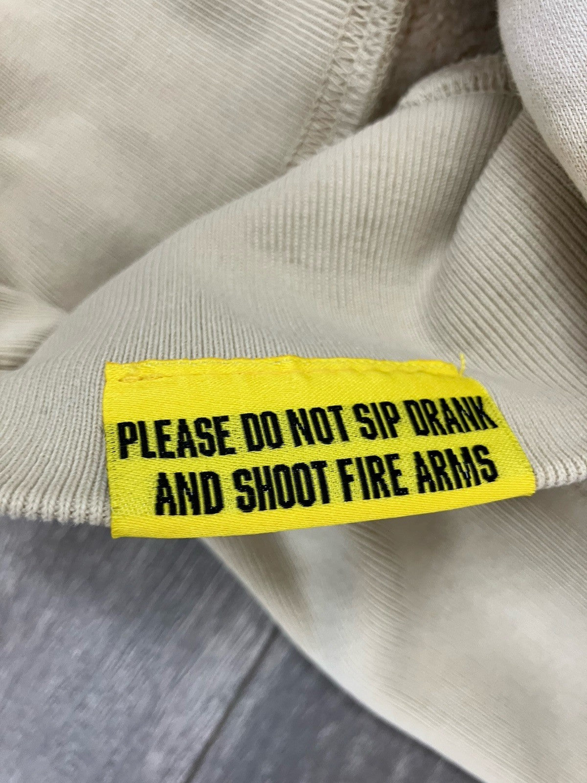 Size XS - Thats A Awful Lot Of Cough Syrup Hoodie ' Beige, White ' | NEW!