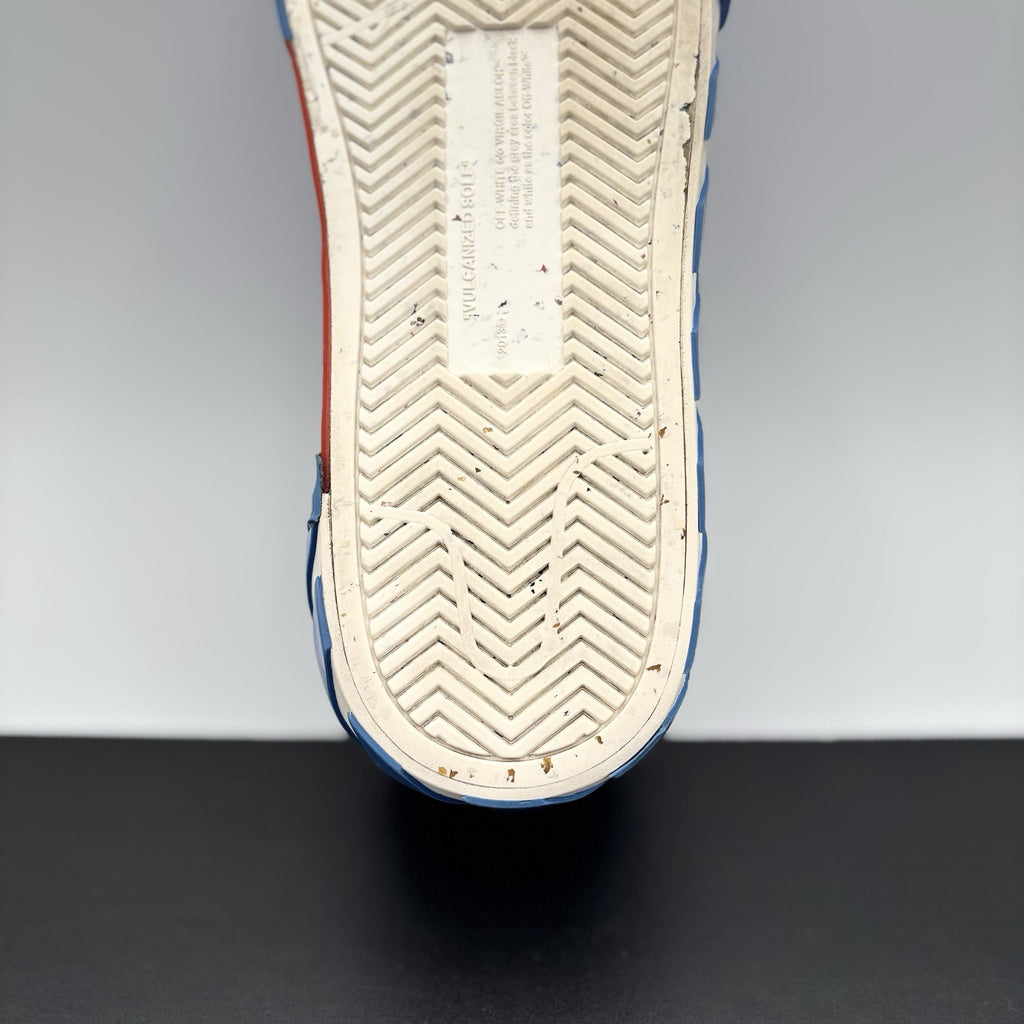 Size 43 (10 US) - Off-White Vulc Leather ' Blue, White ' | GREAT CONDITION!