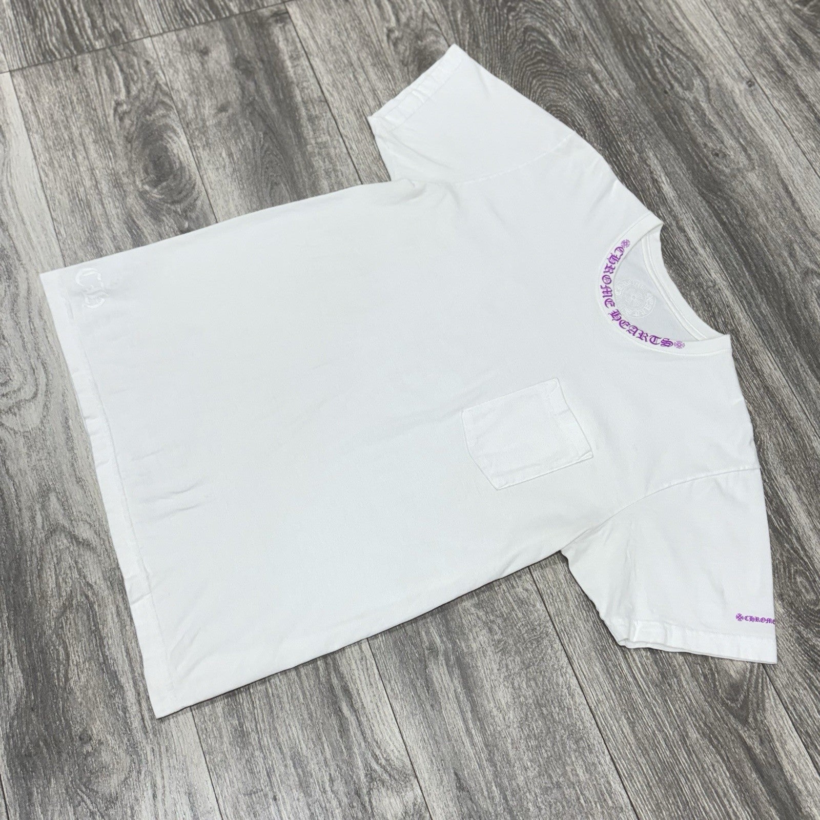 Size XL - Chrome Hearts Collar Print T-Shirt ' White Purple ' | WORN 1-3x