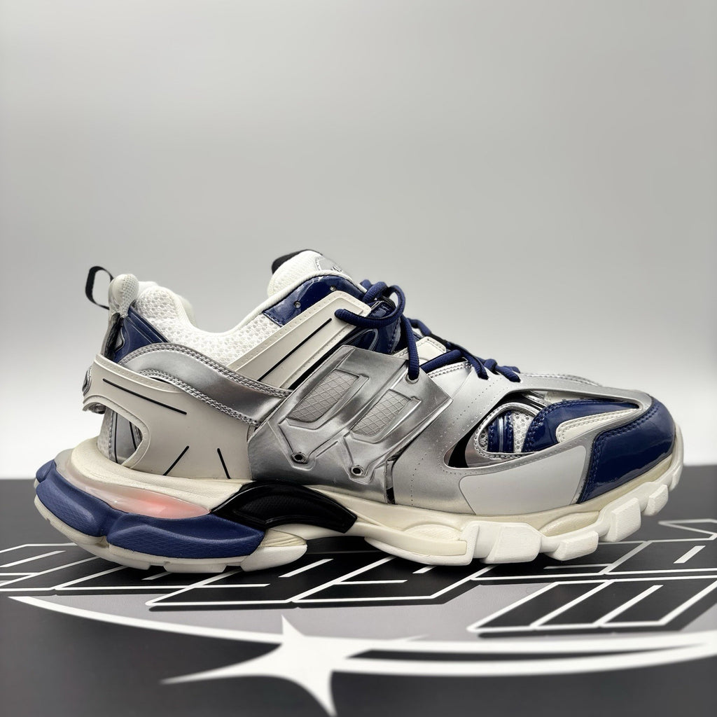 Size 46 (13 US) - Balenciaga Track LED Sneaker ' Silver Navy ' | BRAND NEW!