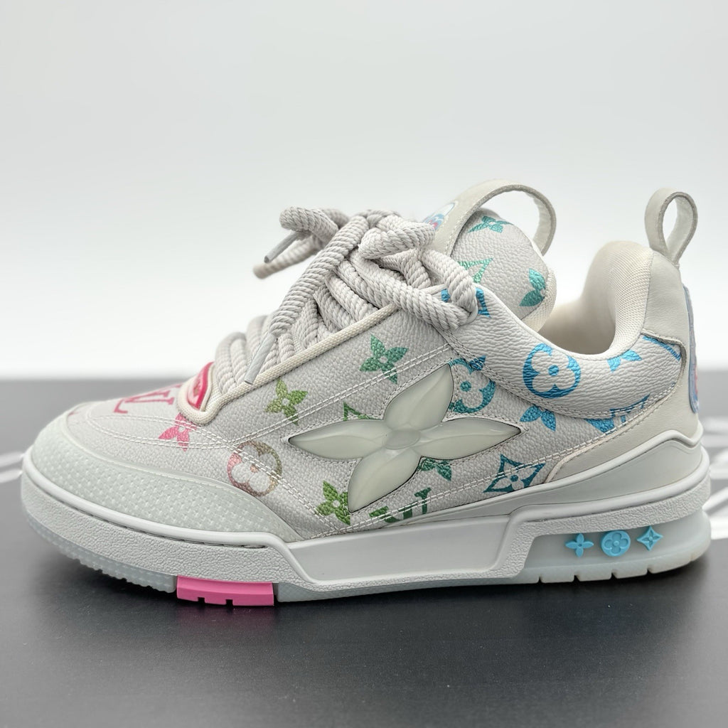 Size 5 LV (6-6.5 US) Louis Vuitton Skate ' Grey Monogram Multicolor ' | CLEAN!
