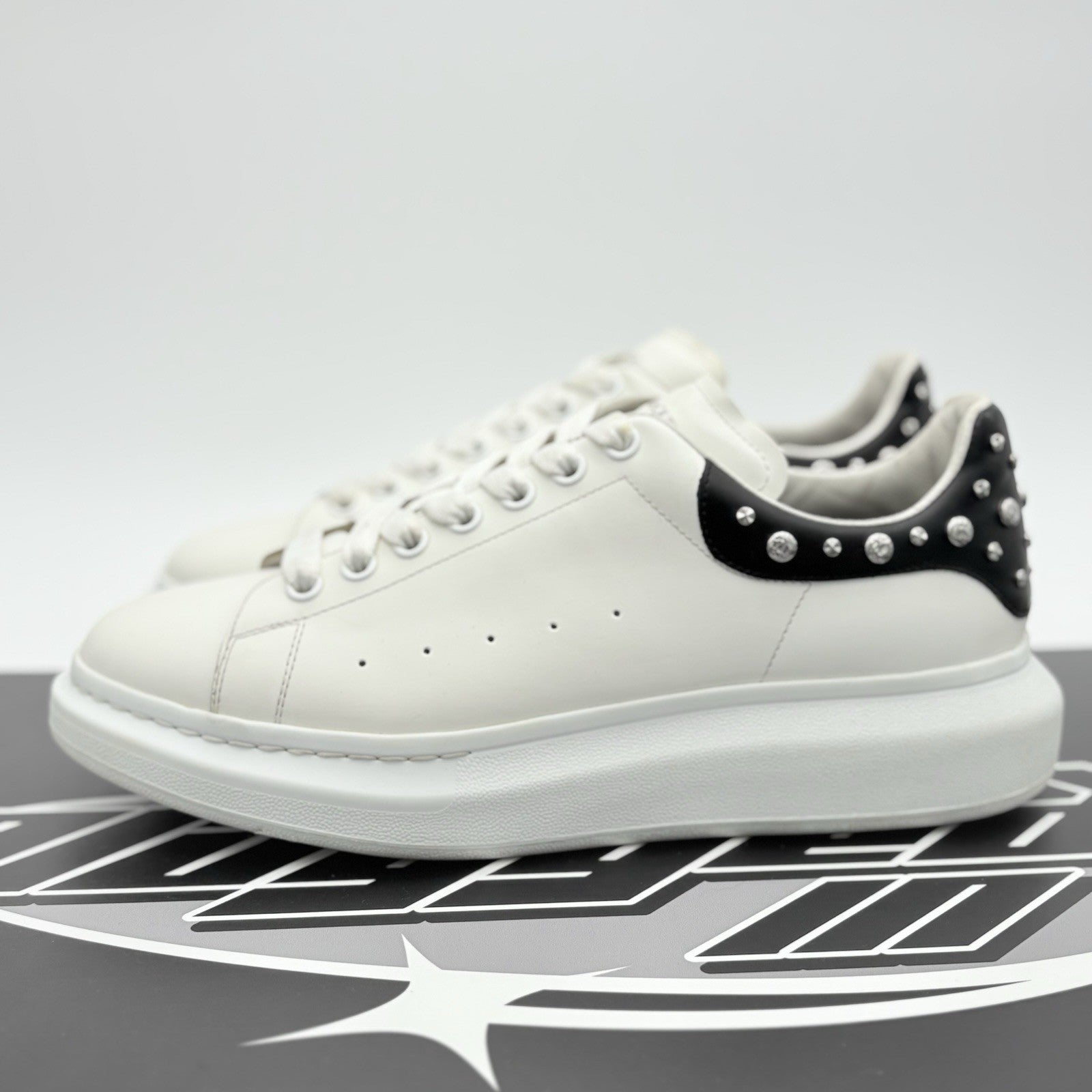 Size 45 (12 US) Alexander McQueen Studded Oversized ' White Black ' | GREAT COND