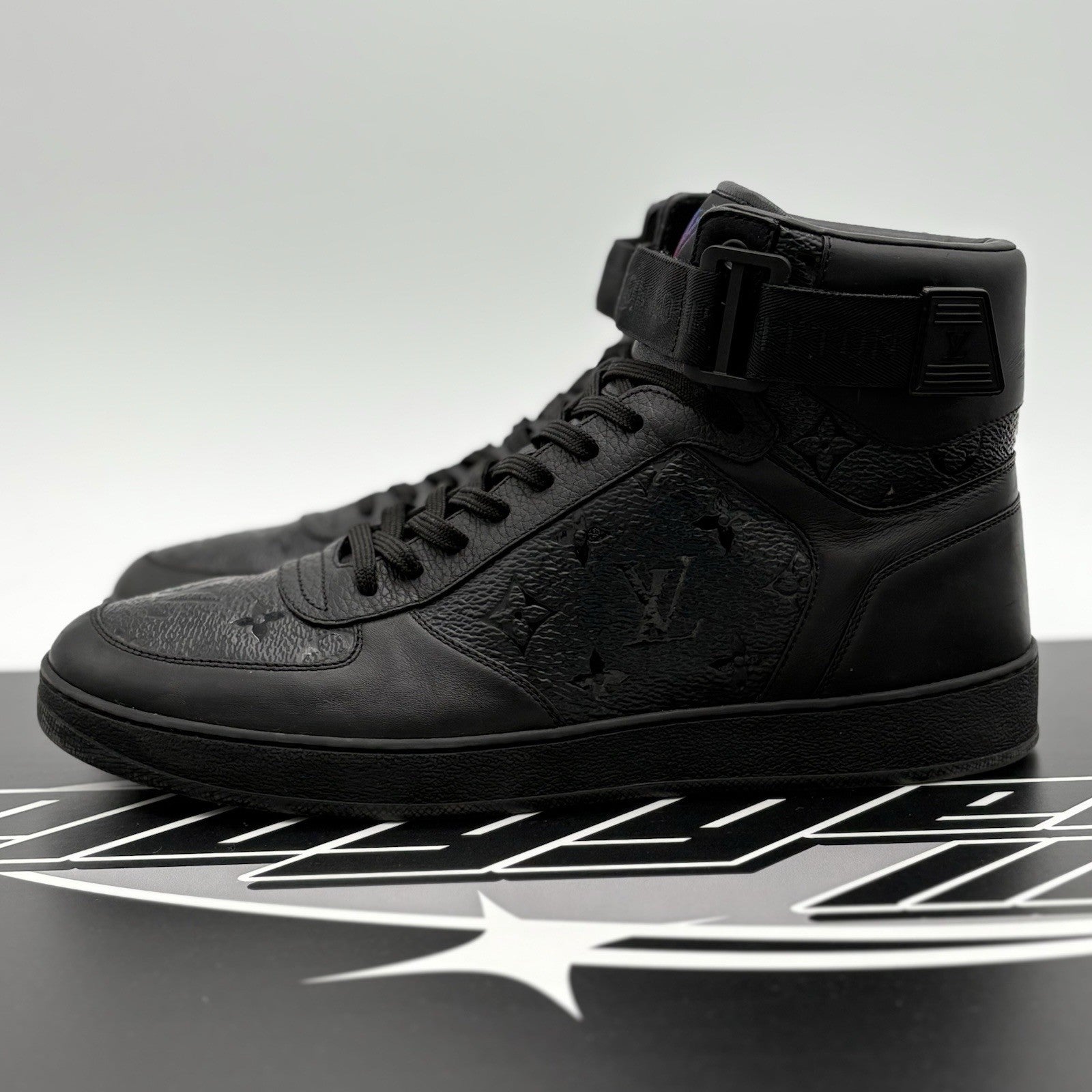 Size 7.5 LV (8.5-9 US) - Louis Vuitton Rivoli High Top ' Black ' | SUPER CLEAN!