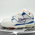 Size 10 LV (US 11-11.5) Louis Vuitton Mid Trainer ' White Red Blue ' | GOOD!