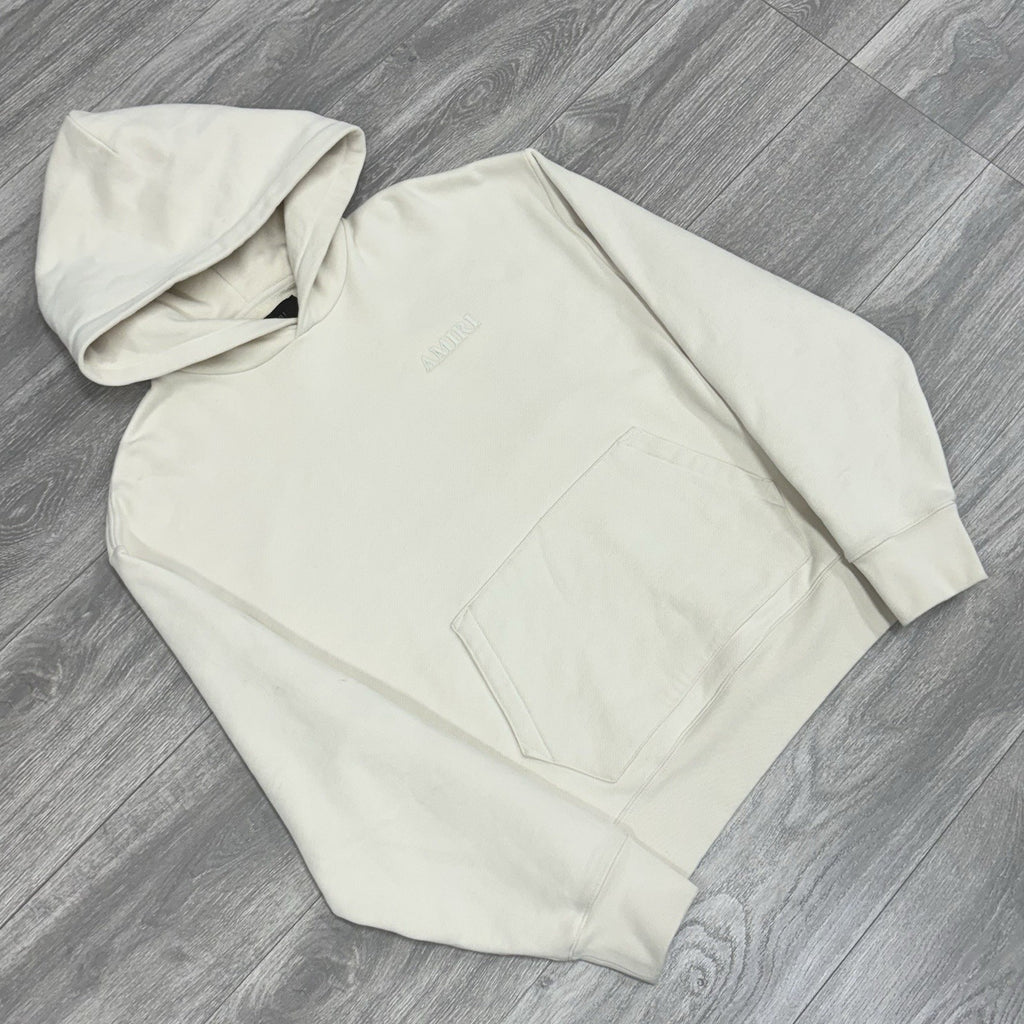 Size M - Amiri Embroidered Logo Hoodie ' Beige ' | GREAT CONDITION!