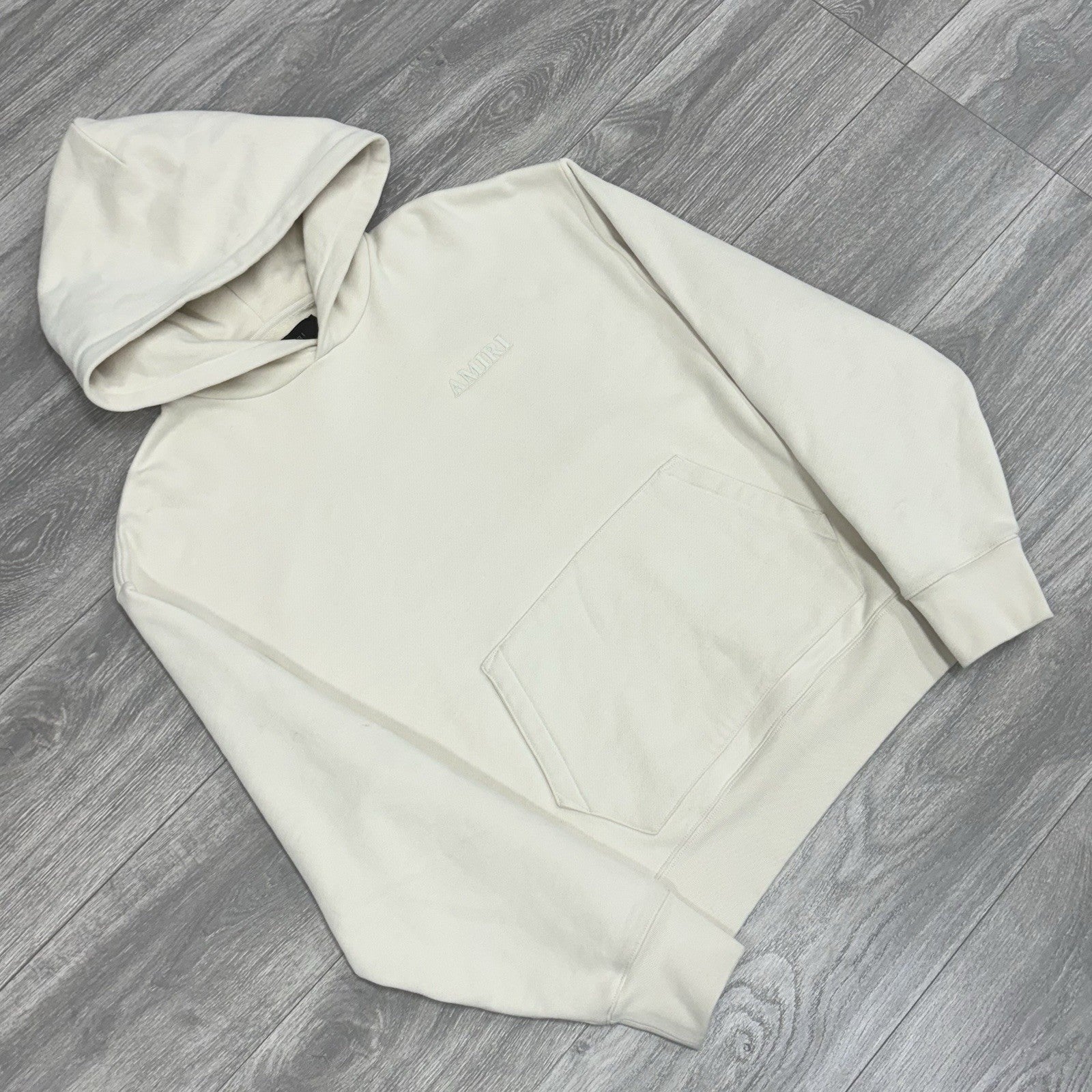Size M - Amiri Embroidered Logo Hoodie ' Beige ' | GREAT CONDITION!