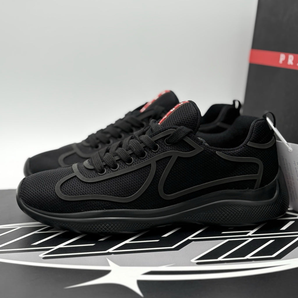 Size 7 UK (8 US) - Prada Americas Cup Sneakers ' Black ' | BRAND NEW!