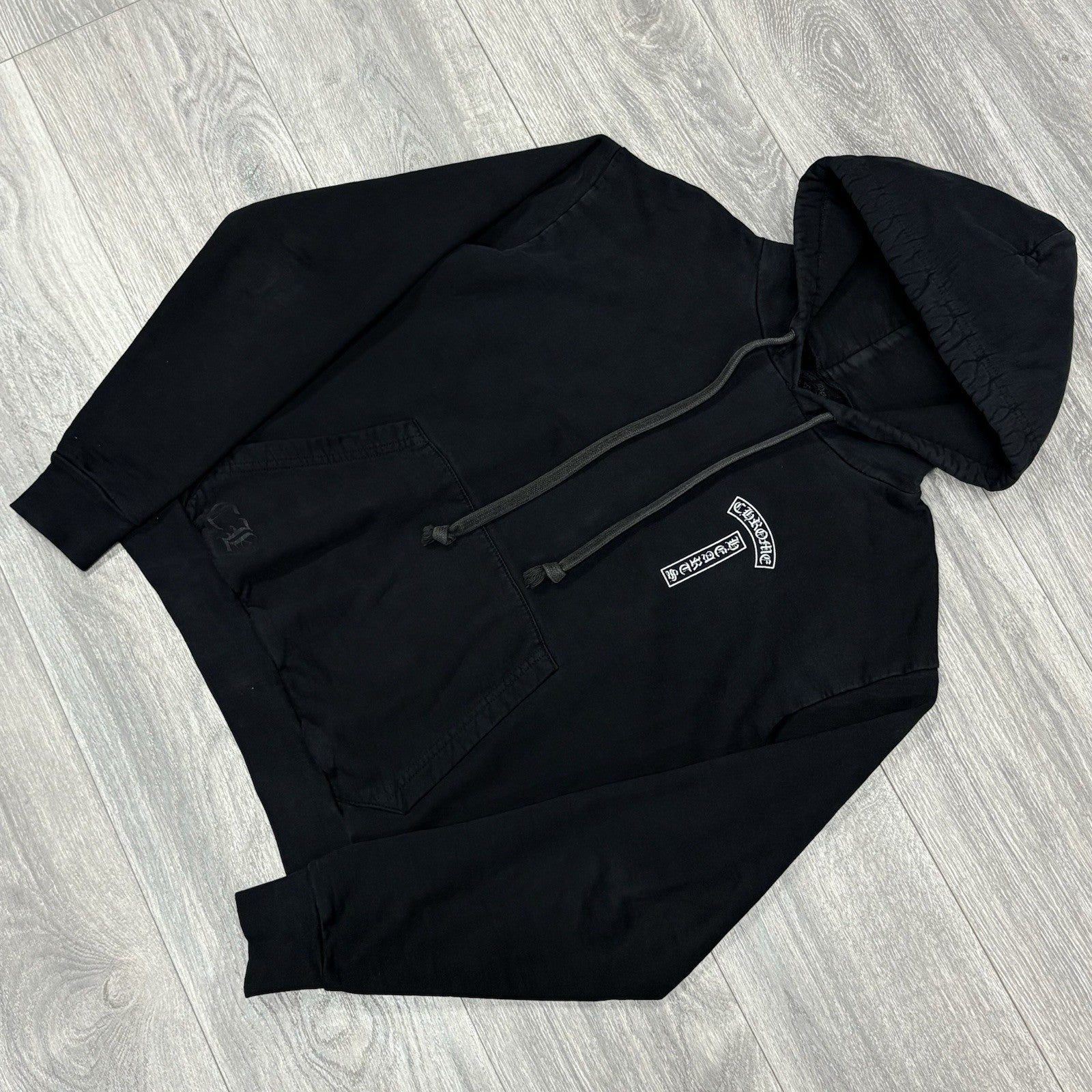 Size S - Chrome Hearts T Logo FU Shoulder Hoodie ' Black '