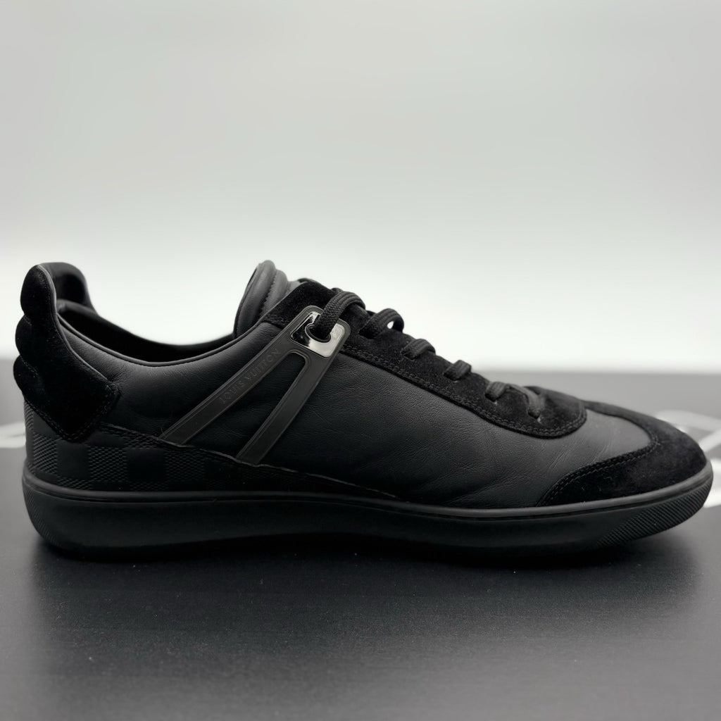 Size 10 LV (11-11.5 US) Louis Vuitton Leather Sneakers ' Black ' | GOOD COND!