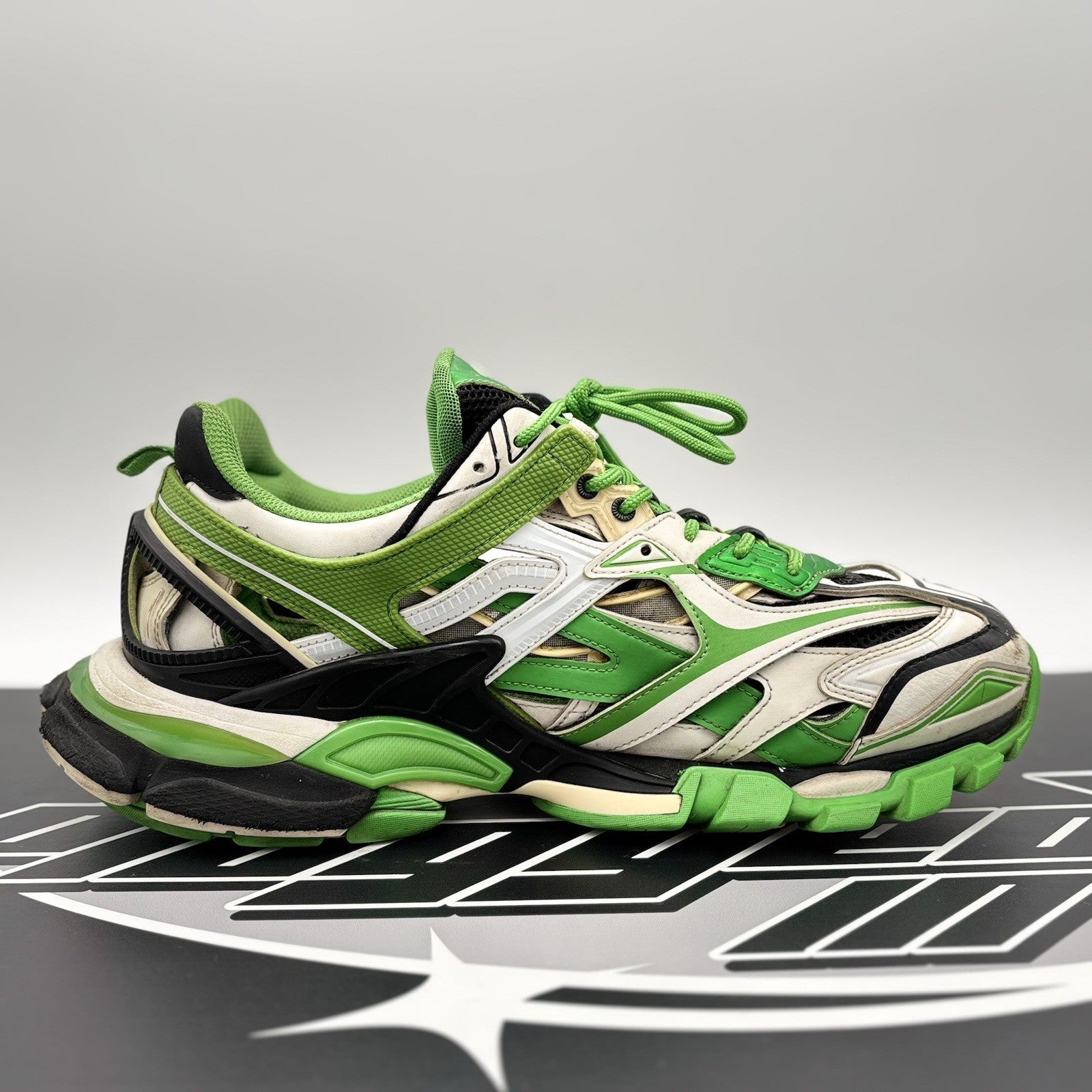 Size 45 ( 12 US) - Balenciaga Track 2 Trainer ' Black, White Green ' | GOOD!