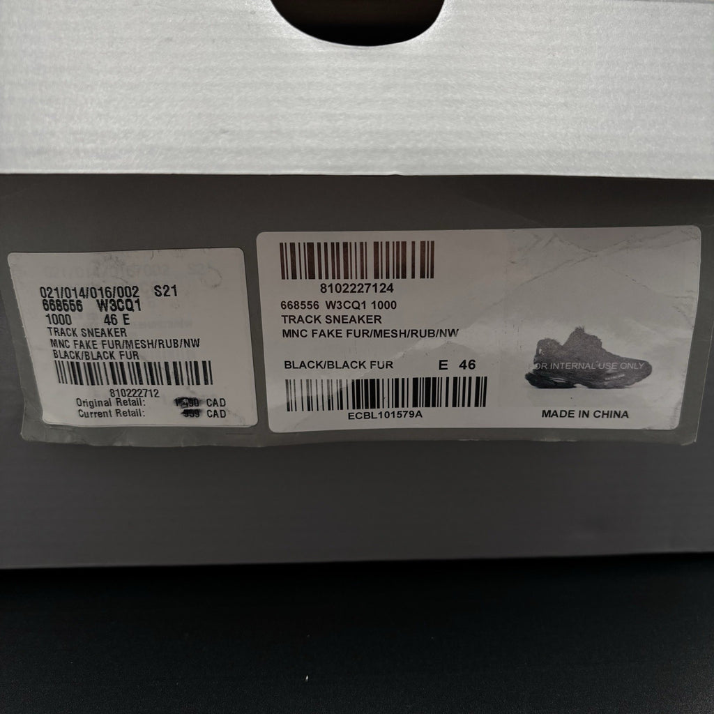 Size 46 (US 13) - Balenciaga Track Faux Fur ‘ Black ' | BRAND NEW!