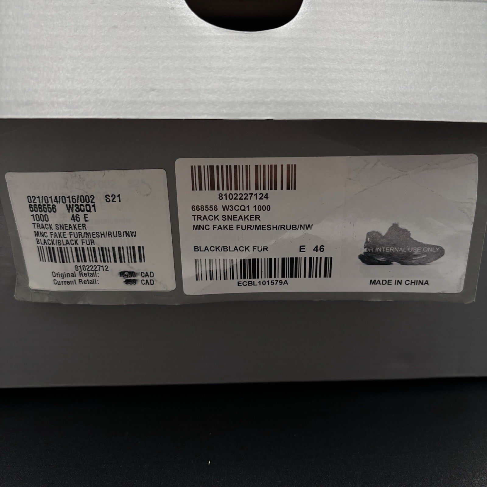 Size 46 (US 13) - Balenciaga Track Faux Fur ‘ Black ' | BRAND NEW!