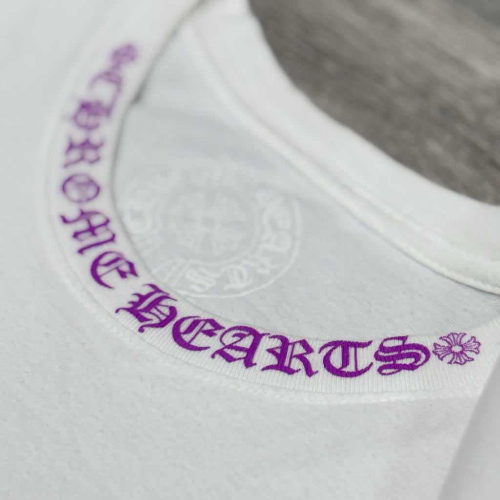 Size XL - Chrome Hearts Collar Print T-Shirt ' White Purple ' | WORN 1-3x