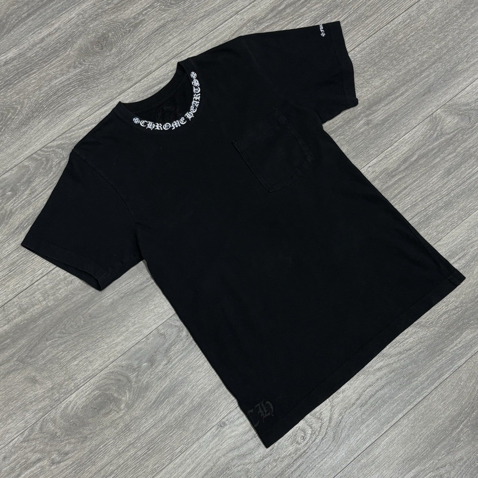 Size Small - Chrome Hearts Collar Print T-Shirt ' Black White ' | GOOD CONDITION