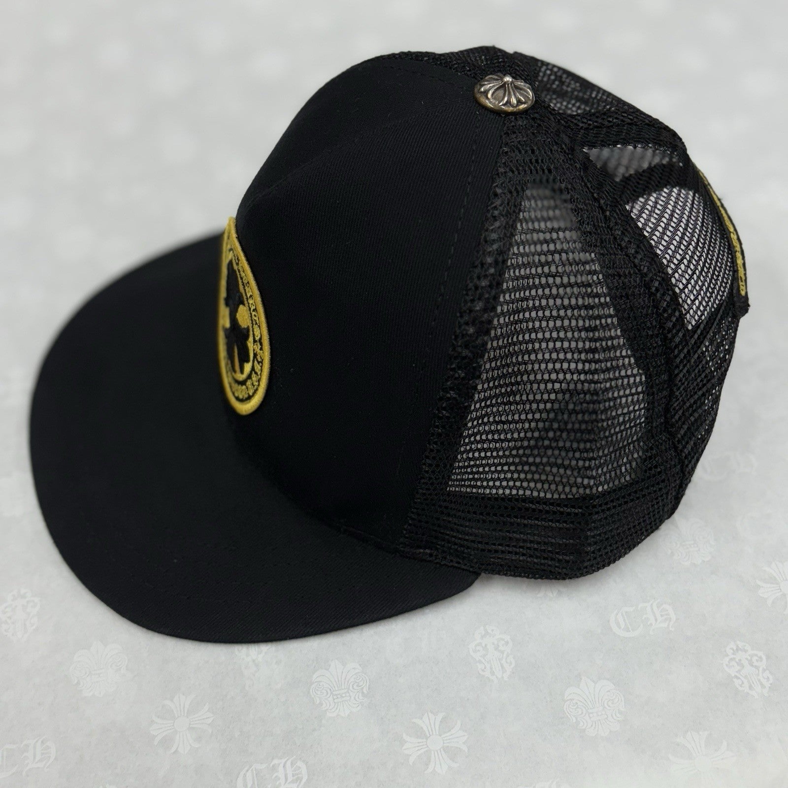 Chrome Hearts Plus Cross Seal Stamp Trucker Hat ' Black ' | GOOD CONDITION!