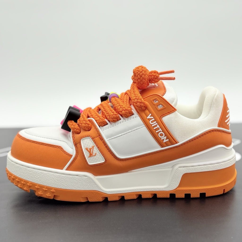 Size 7 LV (8-8.5 US) - Louis Vuitton Maxi ' Orange White ' | SUPER CLEAN!