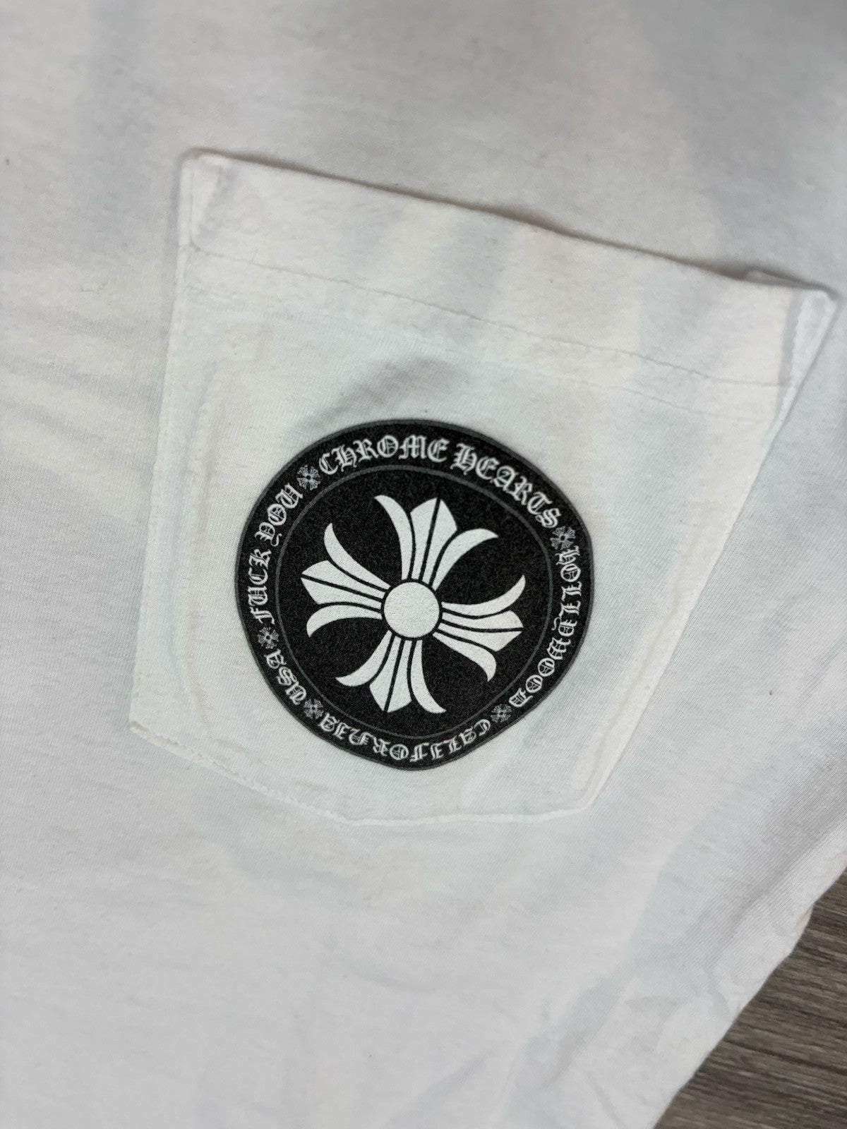 Size Small - Chrome Hearts Plus Cross Short Sleeve T-Shirt ' White ' | GOOD COND