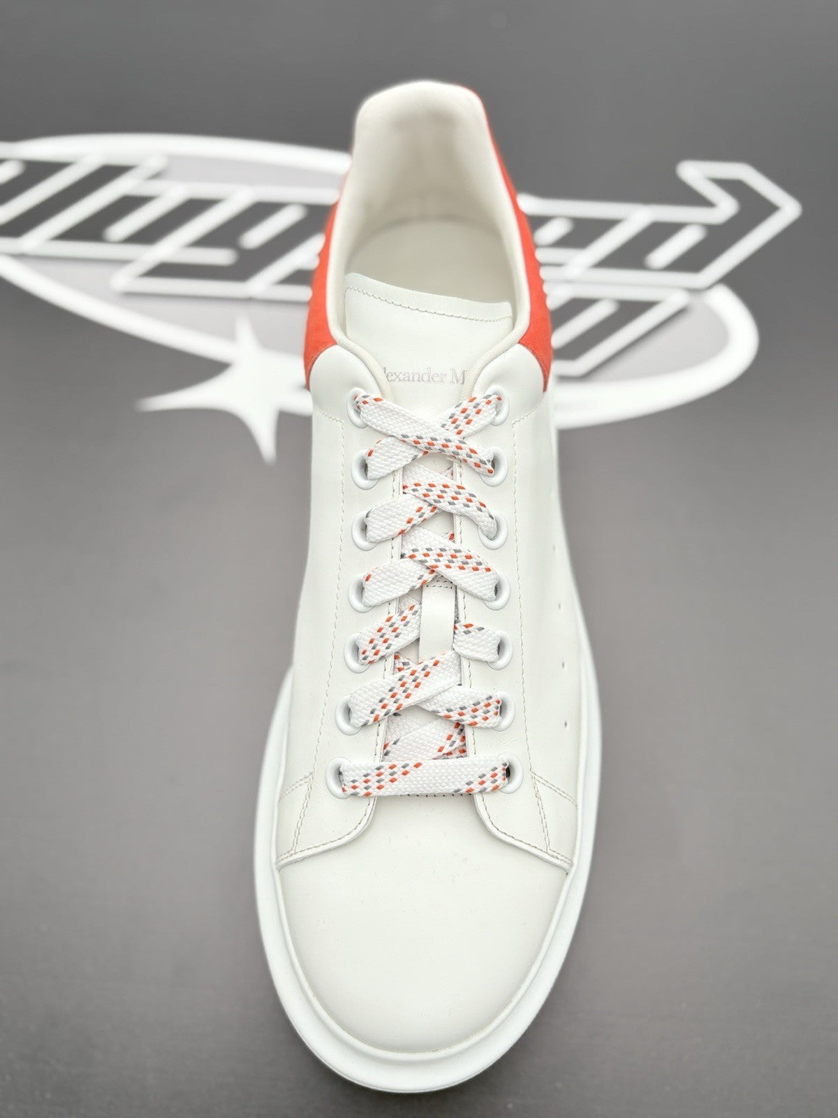 Size 45 (12 US) Alexander McQueen Oversized ' White Orange ' | GREAT CONDITION!