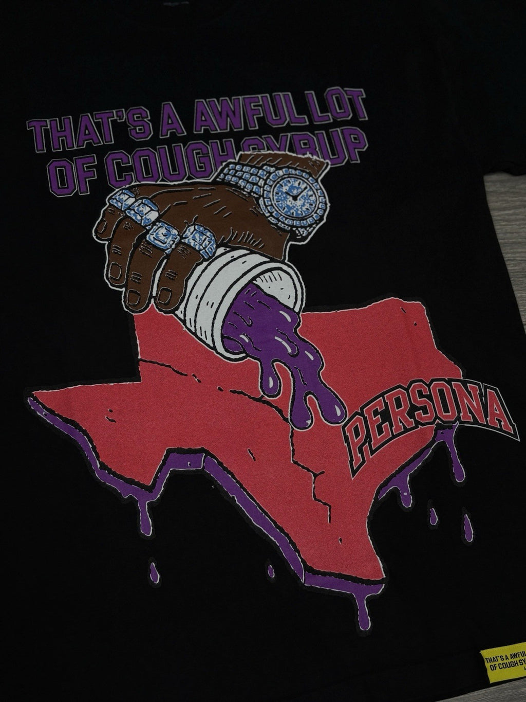 Size XL - That’s A Awful Lot Of Cough Syrup X Persona T-Shirt ' Black ' | NEW!