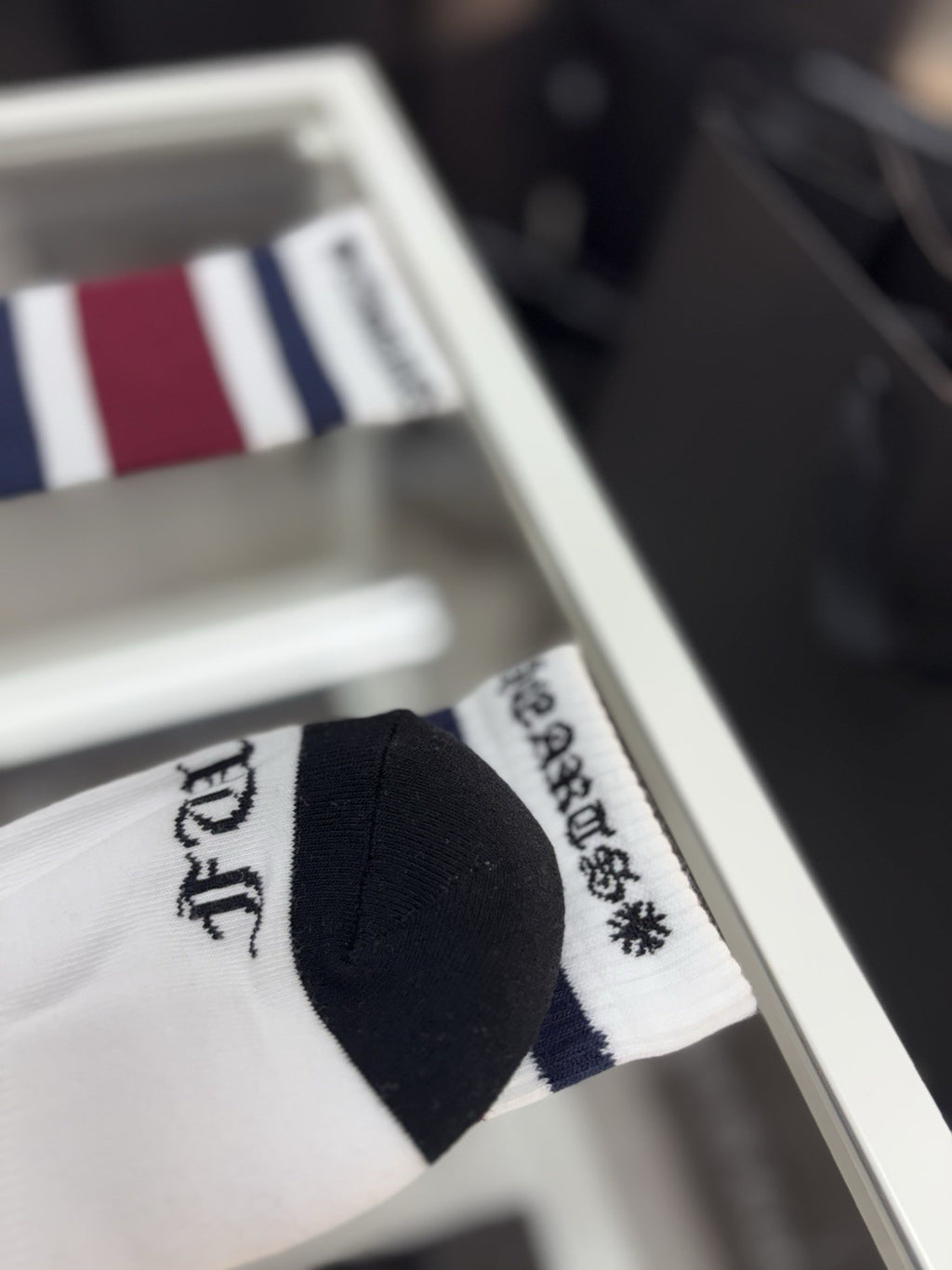Size Large (9-13 US) - Chrome Hearts Miami Socks ' White ' | NEW!