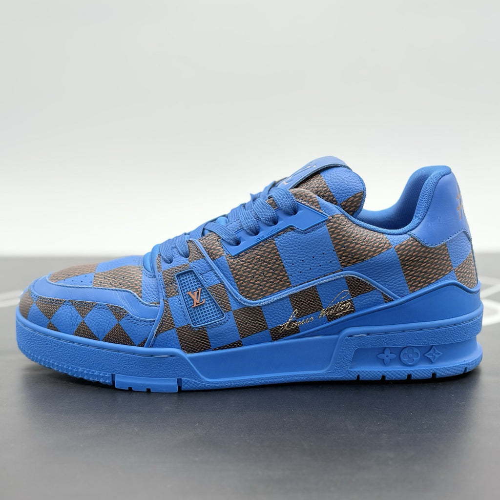 Size 7.5 LV (8.5-9 US) Louis Vuitton Trainer ' Blue Brown Checkered ' | GREAT!