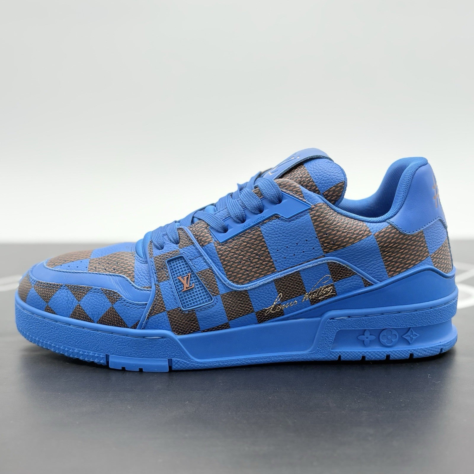 Size 7.5 LV (8.5-9 US) Louis Vuitton Trainer ' Blue Brown Checkered ' | GREAT!