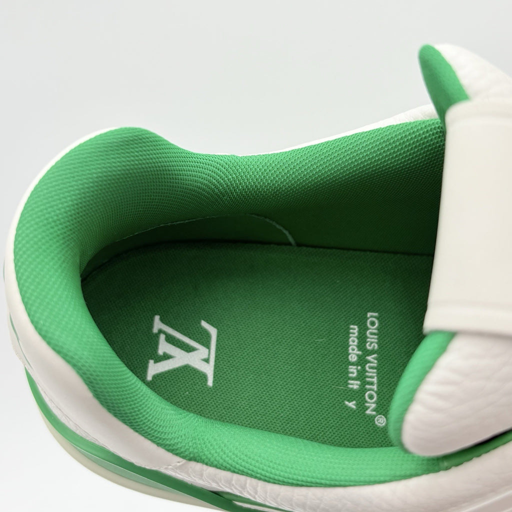 Size 9 LV (10-10.5 US) - Louis Vuitton Trainer ' White Green ' | ONLY WORN 1-3x