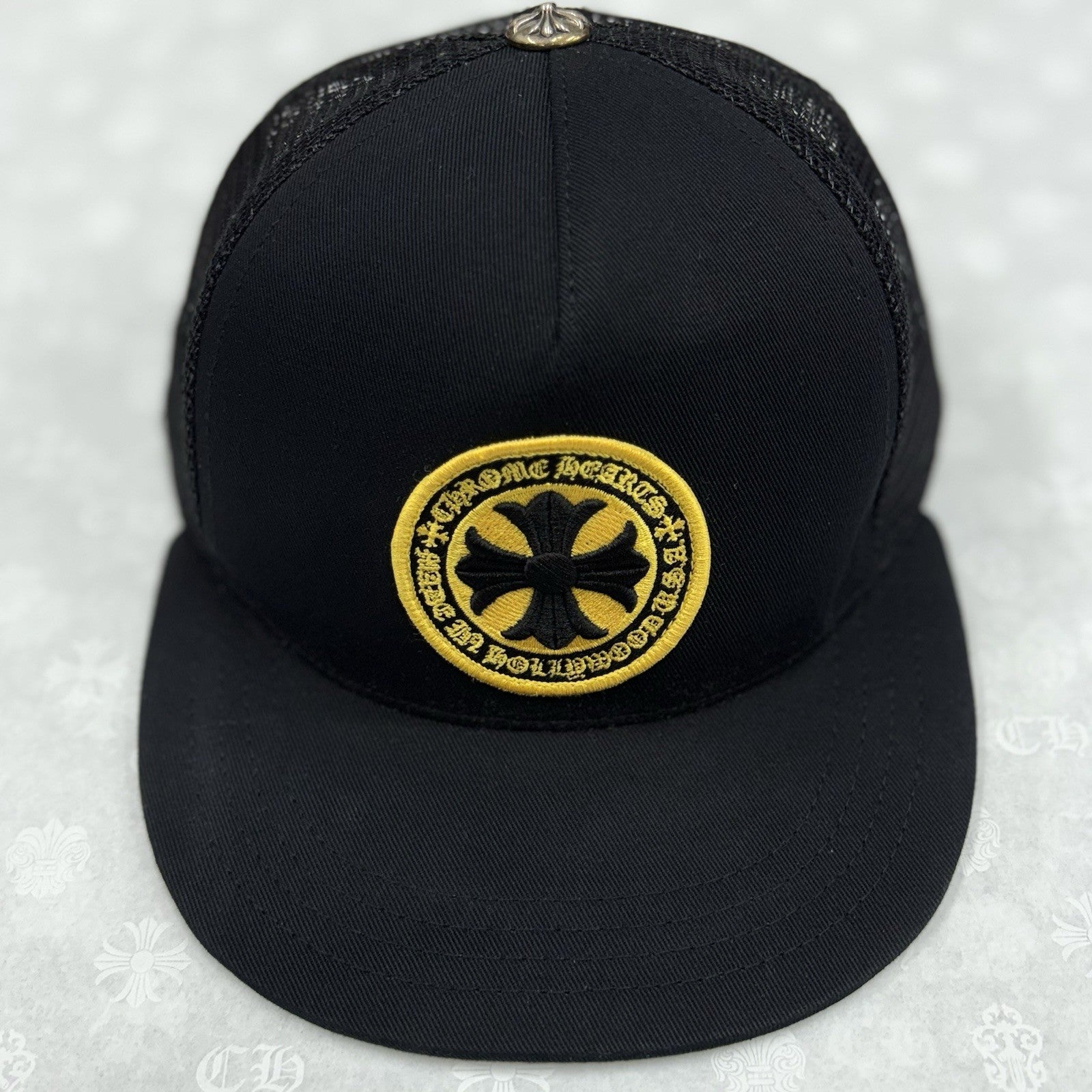 Chrome Hearts Plus Cross Seal Stamp Trucker Hat ' Black ' | GOOD CONDITION!