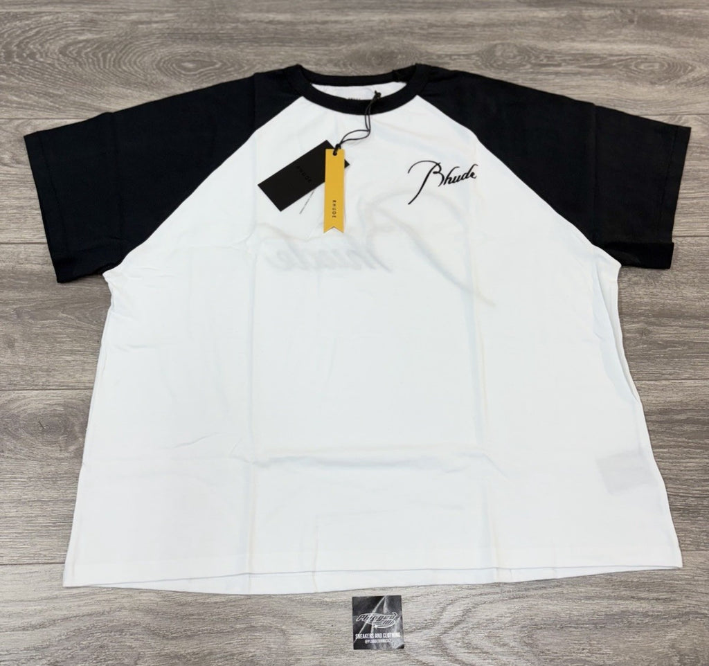 Size Small - Rhude Logo Embroidered Cotton T-Shirt ' Vintage Black ' | NEW!