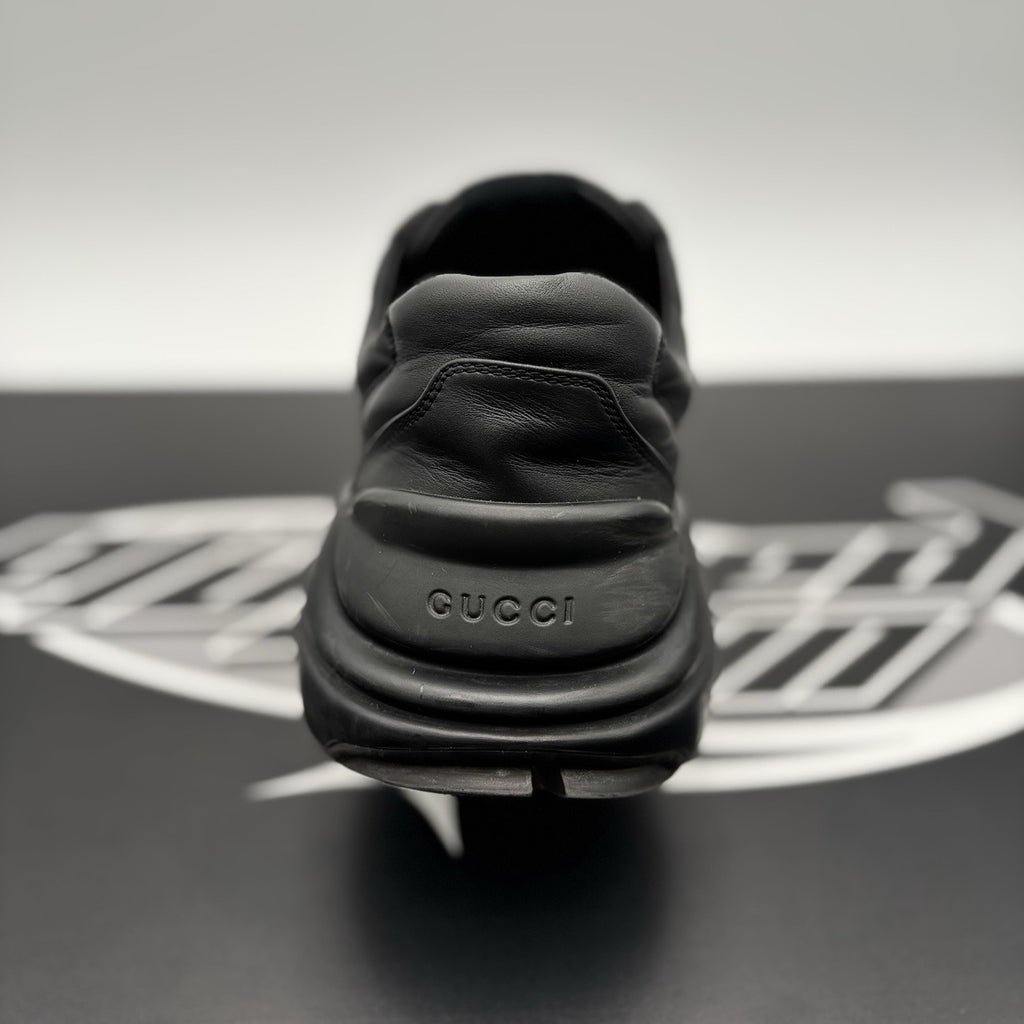 Size 9 G (9.5 US) - Gucci Rhyton Black Leather ' Interlocking G ' | GOOD COND!