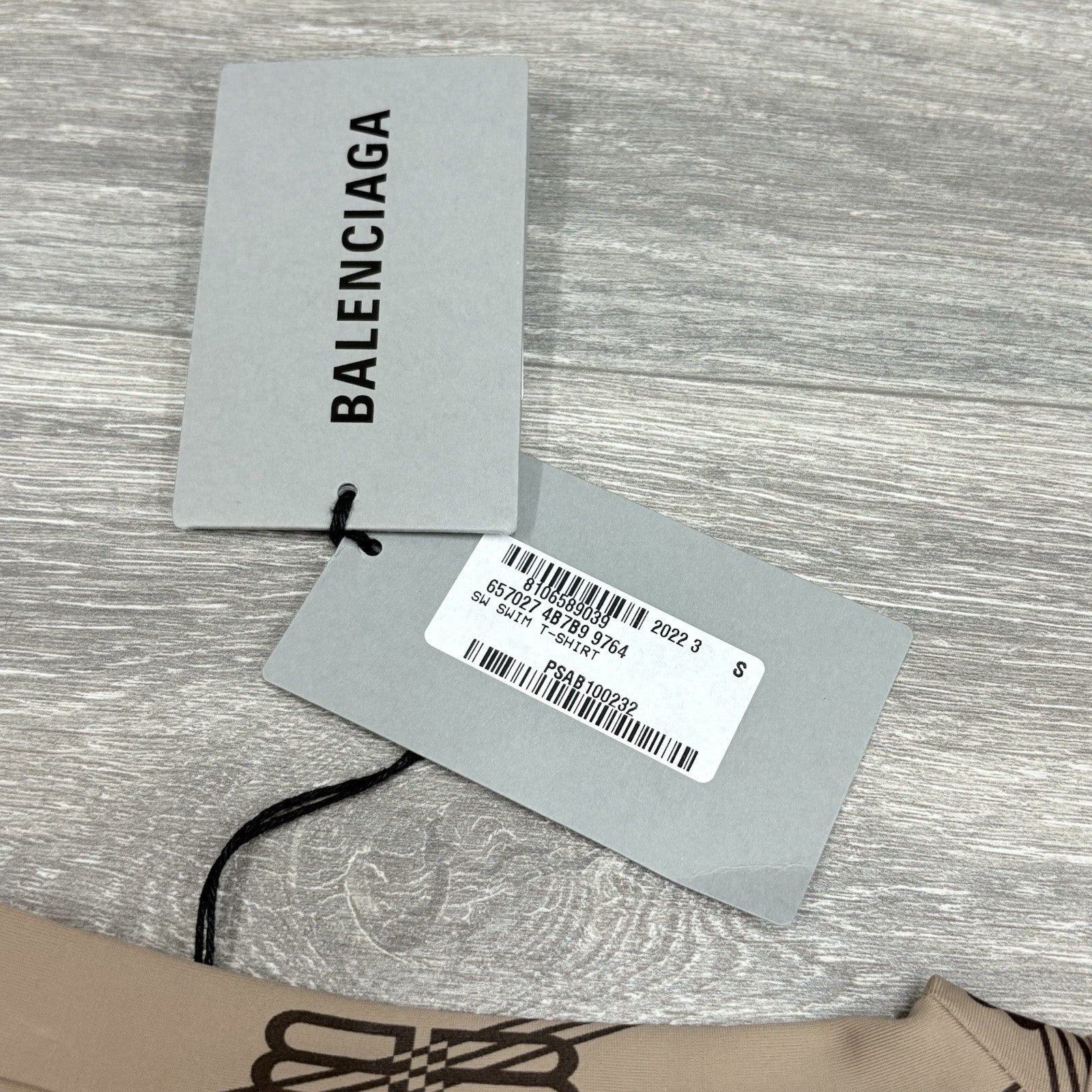 Size S - Balenciaga SW Swim T-Shirt ' Beige ' | BRAND NEW!