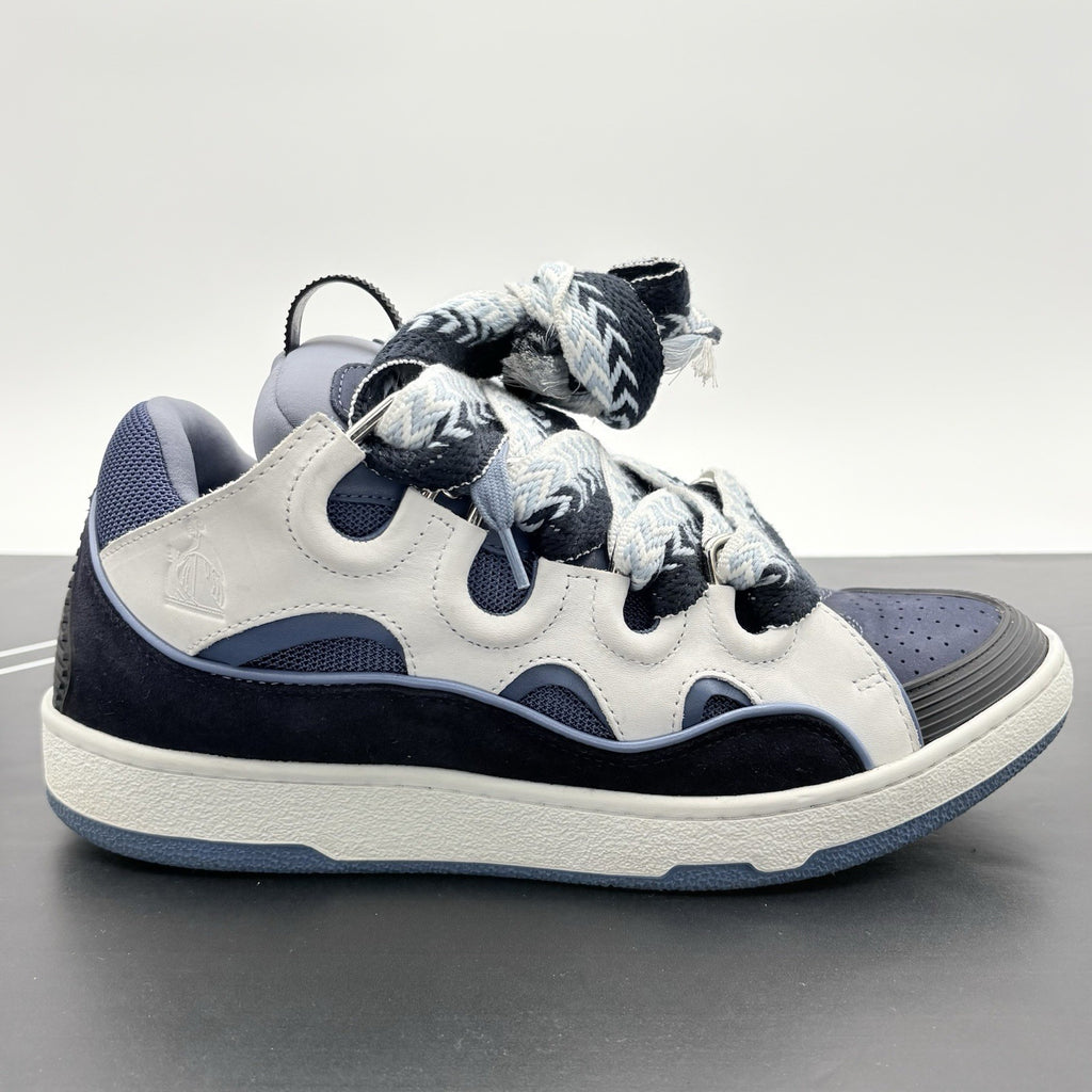 Size 43 (10 US) - Lanvin Curb Sneaker ' White Navy Blue ' | EXCELLENT CONDITION!