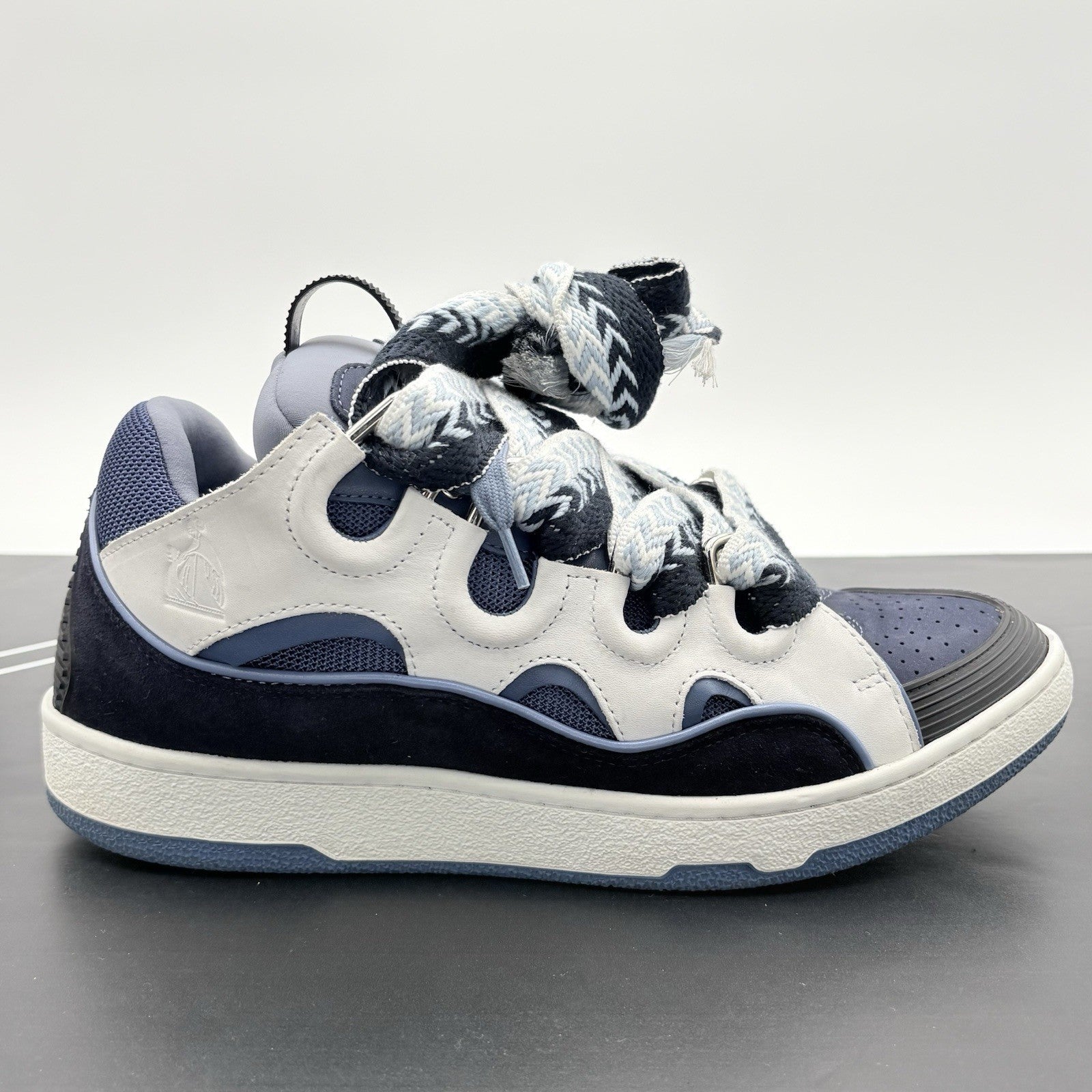 Size 43 (10 US) - Lanvin Curb Sneaker ' White Navy Blue ' | EXCELLENT CONDITION!