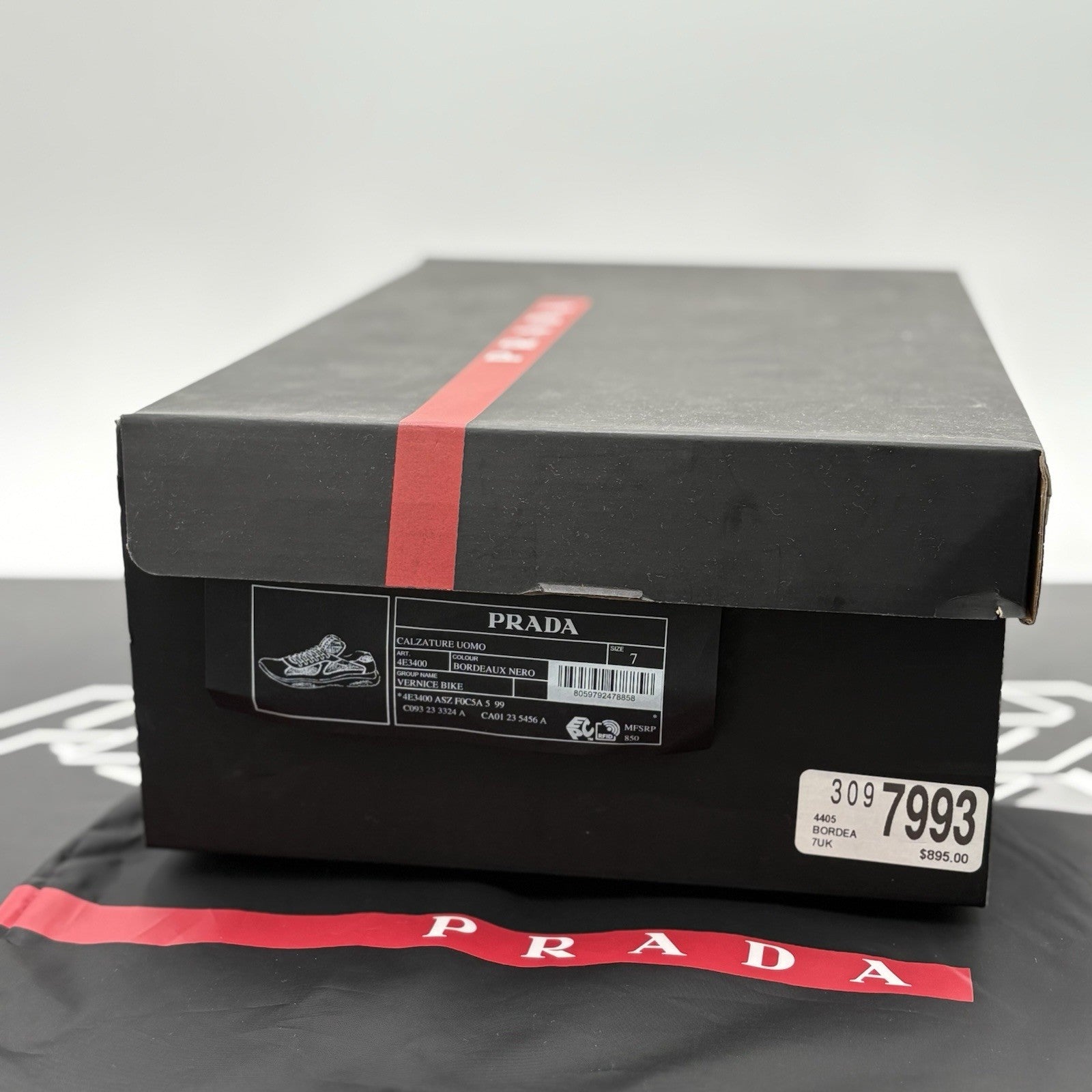 Size 7 UK (8 US) - Prada Americas Cup ' Maroon Black ' | SUPER CLEAN!