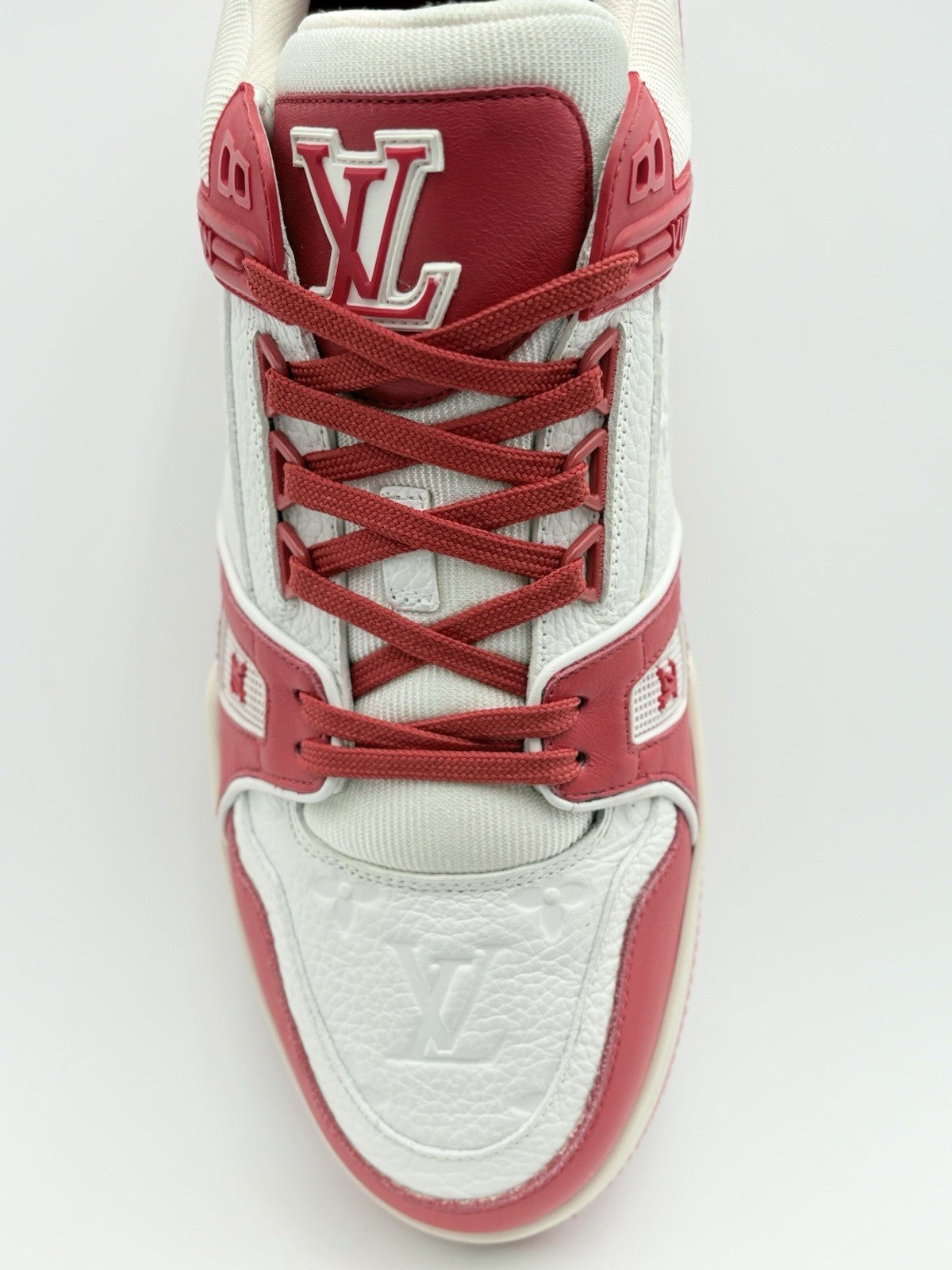 Size 9 LV (10-10.5 US) Louis Vuitton Trainer  ' Red White ' | EXCELLENT COND!