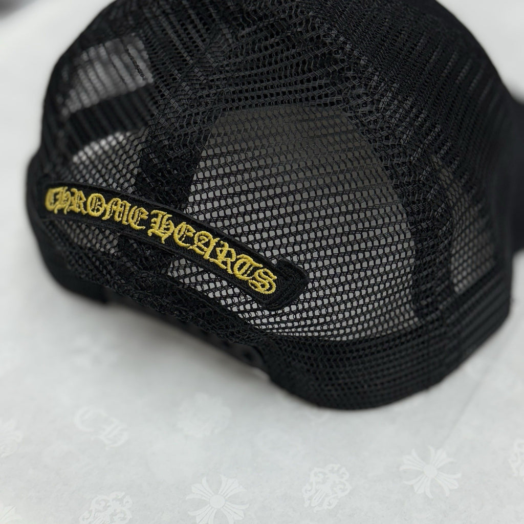Chrome Hearts Plus Cross Seal Stamp Trucker Hat ' Black ' | GOOD CONDITION!