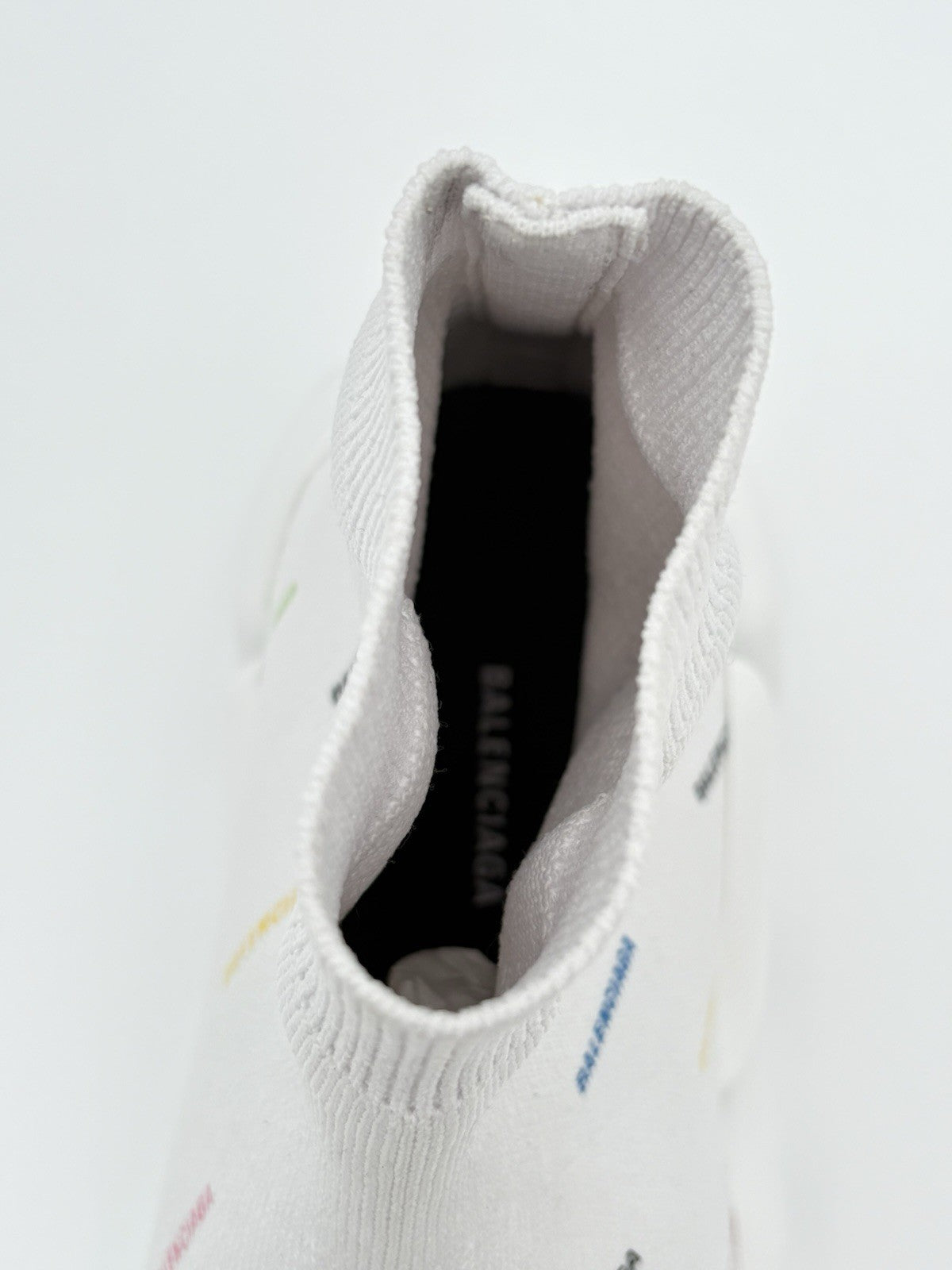 Size 39 (6 US) - Balenciaga Speed Trainer Allover Logo ' White ' | BRAND NEW!