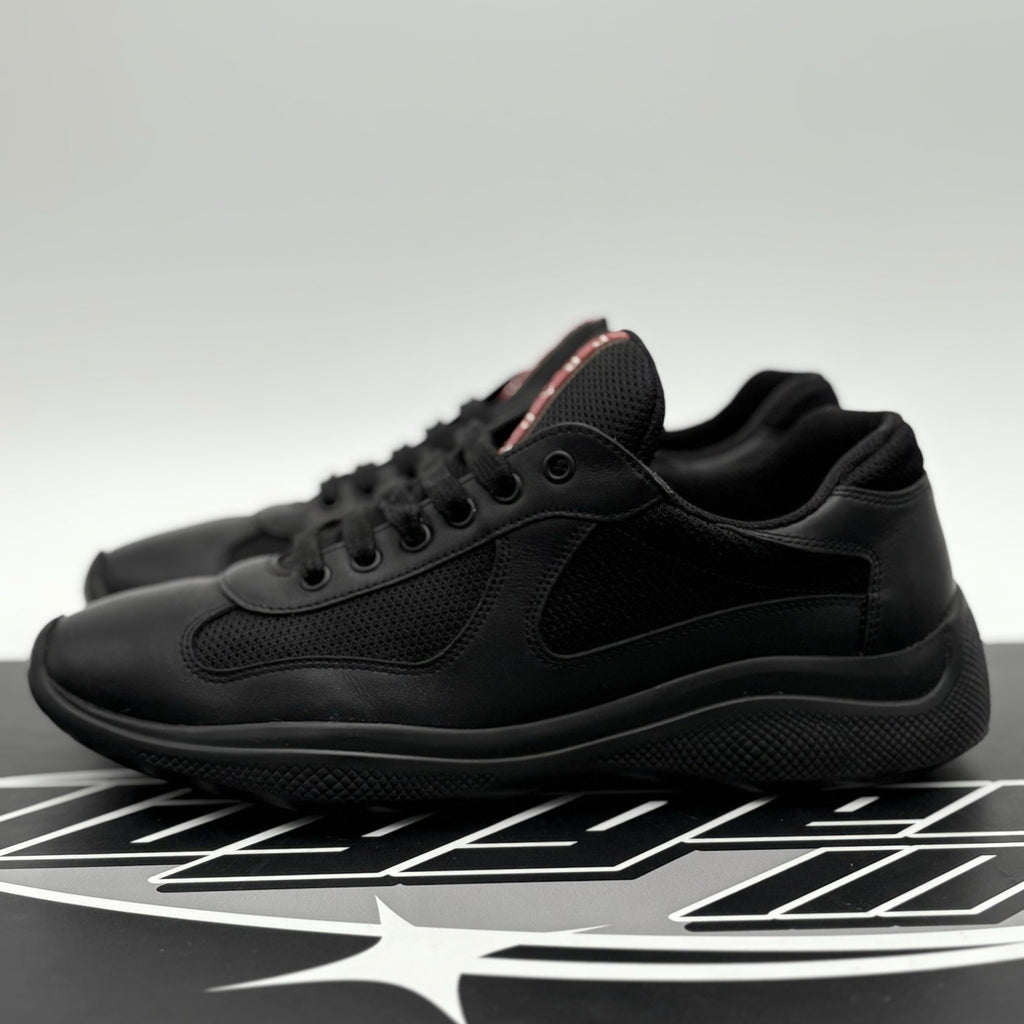 Size 7 UK (8 US) - Prada Americas Cup ' Black Leather ' | GOOD CONDITION!