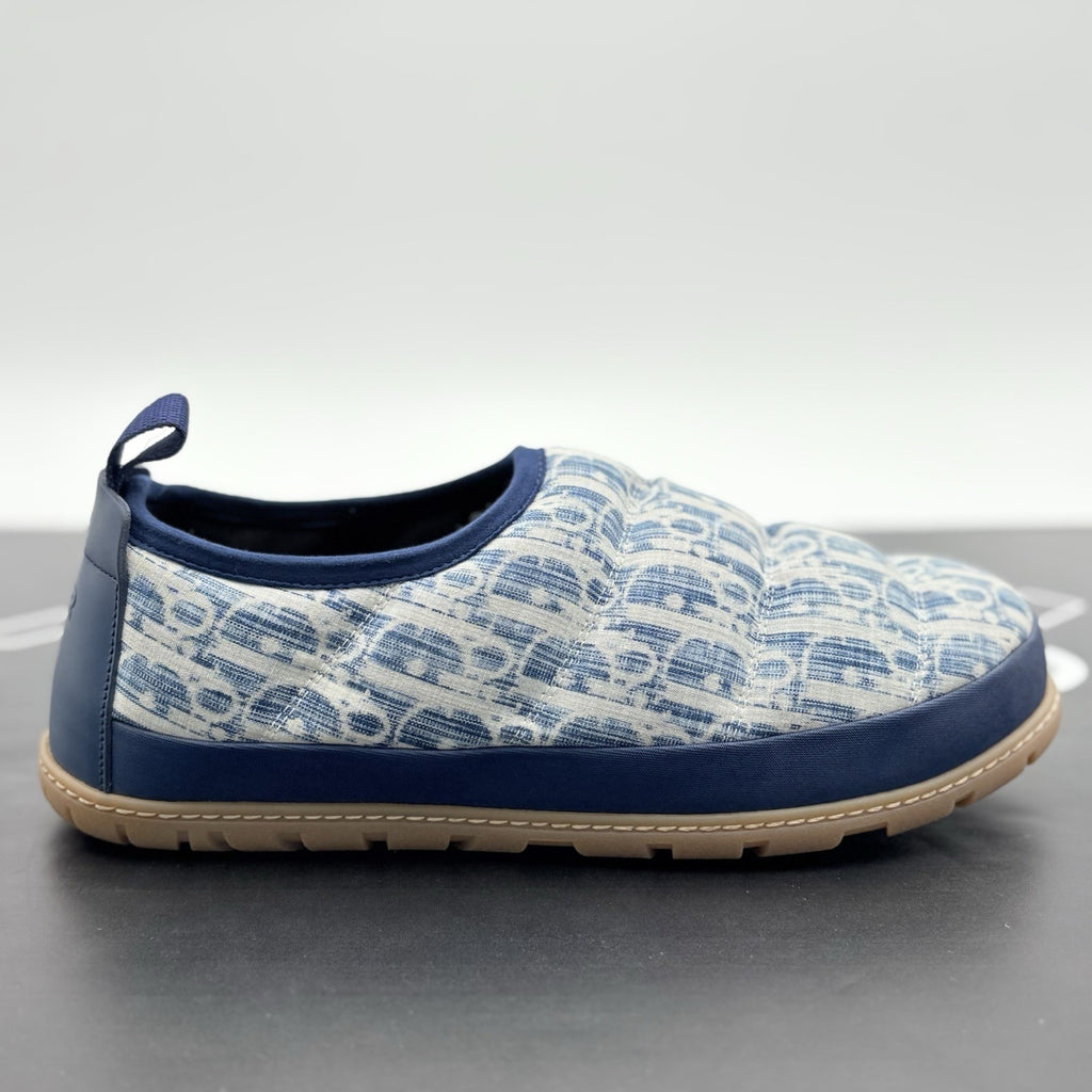 Size 42 (9 US) - Dior Snow ' Quilted Puffer Oblique Slipper - Blue ' | EXCELLENT