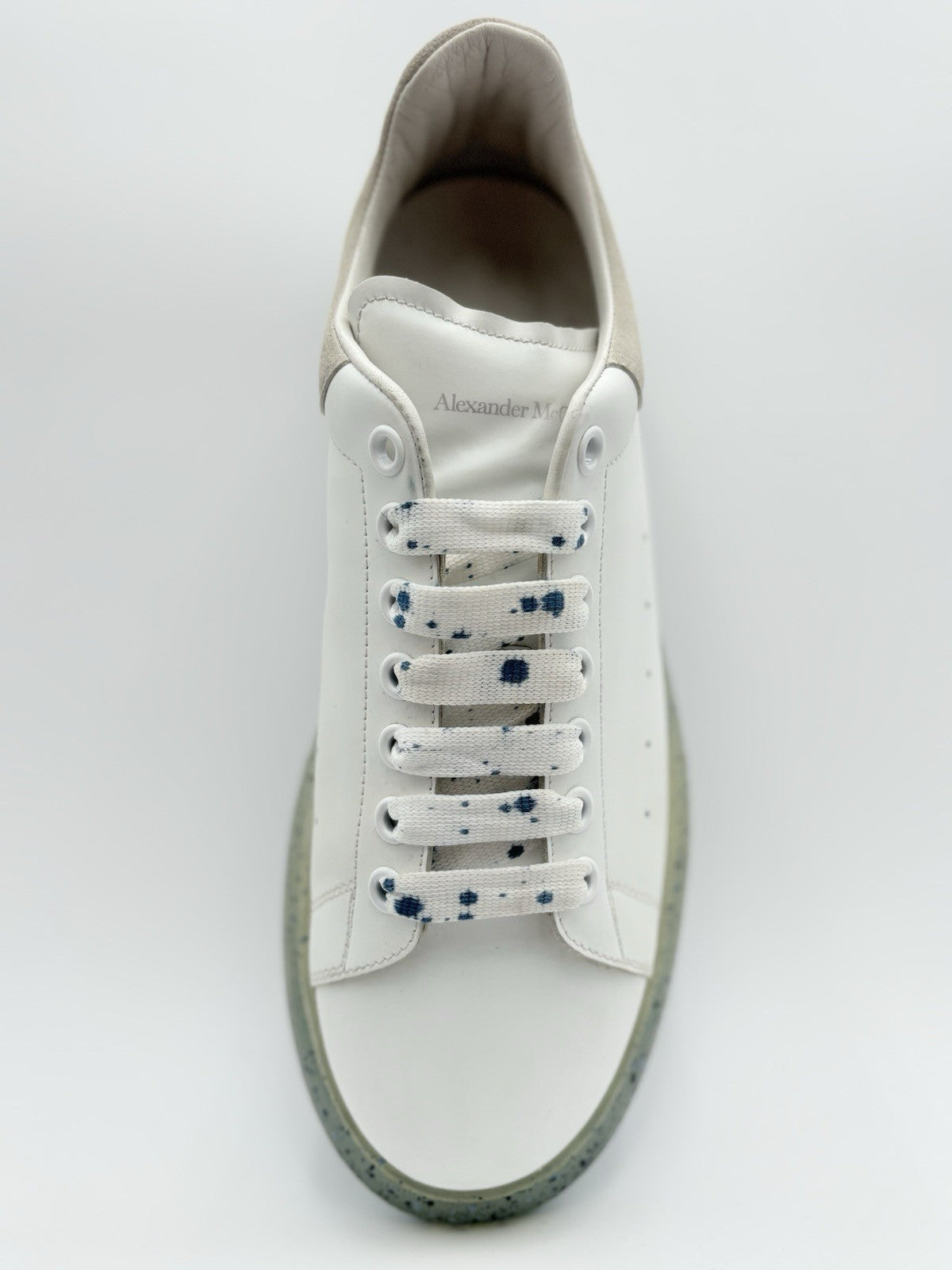 Size 44 (11 US) Alexander McQueen Clear Sole ' Splatter Blue ' | GREAT CONDITION