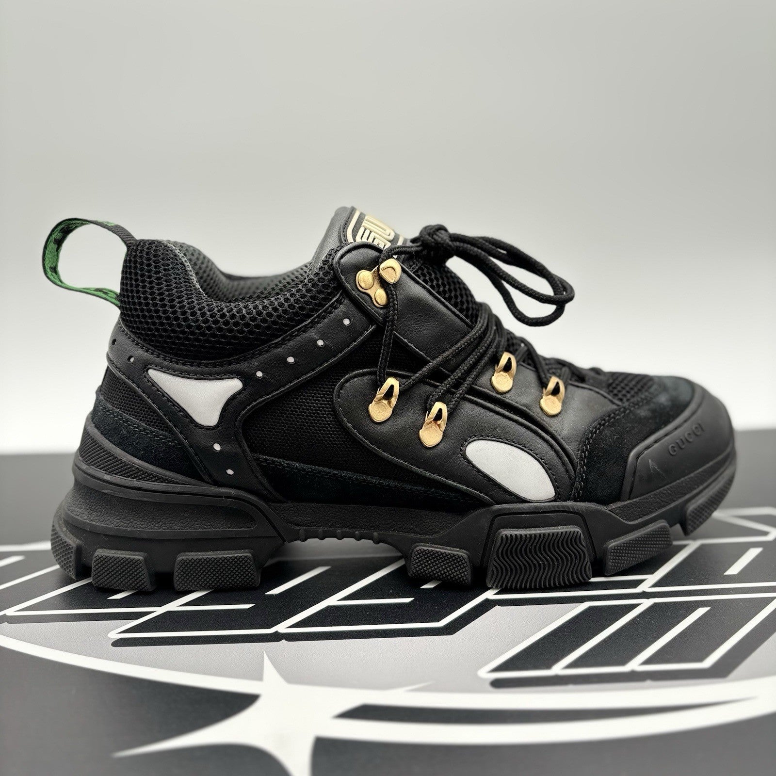 Size 8 G (8.5 US) - Gucci Flashtrek ' SEGA Black Leather ' | GOOD CONDITION!
