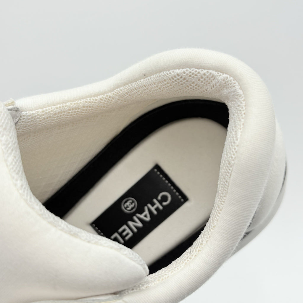 Size 45 (12 US) Chanel Nylon & Suede Low Top ' White Black ' | SUPER CLEAN!