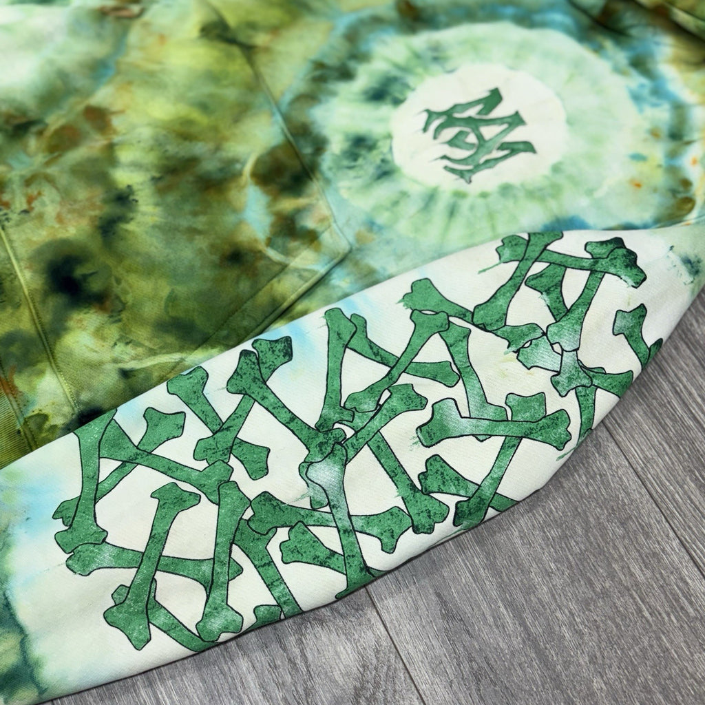 Size M - Amiri Tie Dye Bones Hoodie ' Green ' | GREAT CONDITION!