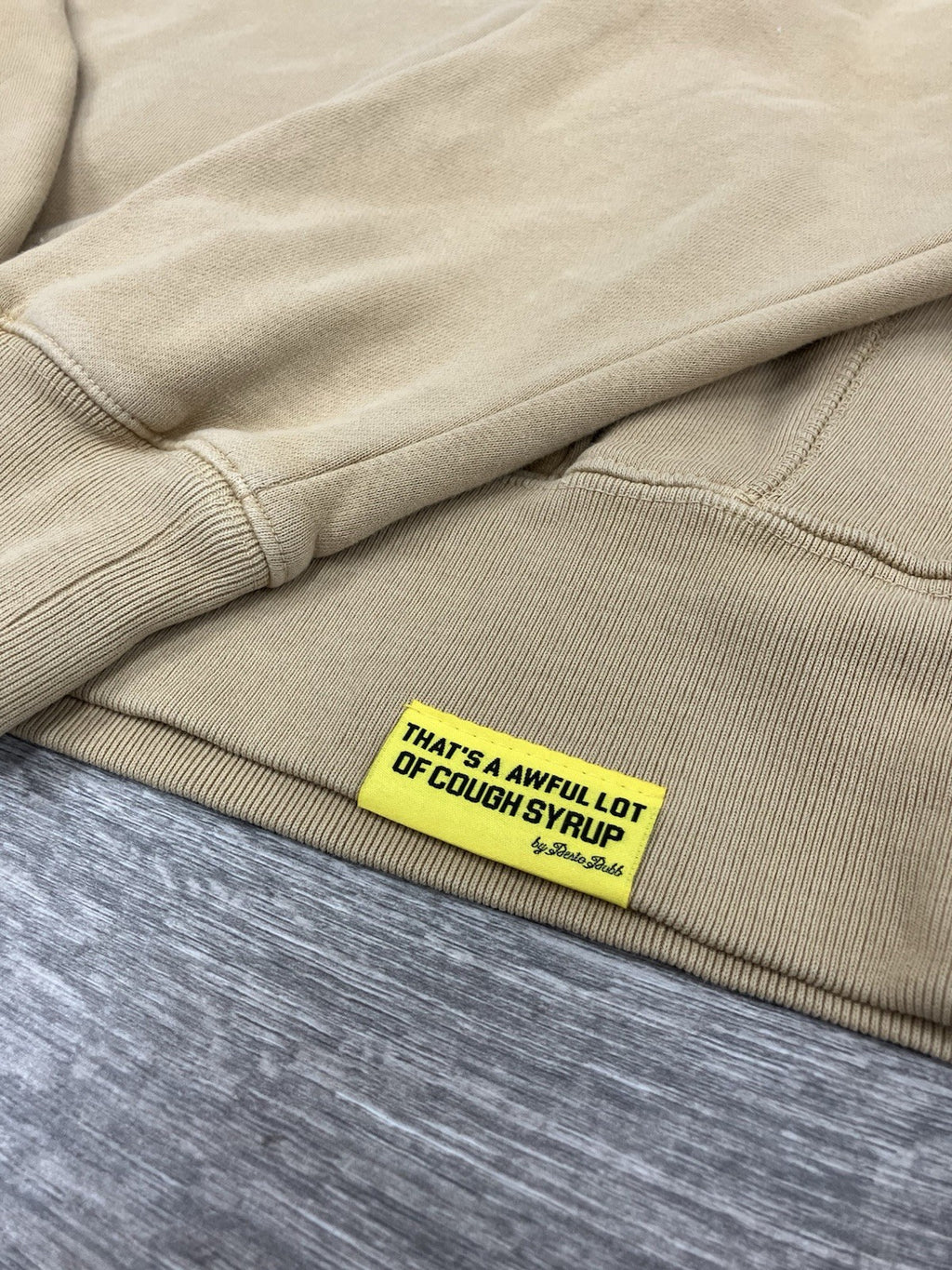Size Large - Thats A Afwful Lot Of Cough Syrup Hoodie ' Tan '