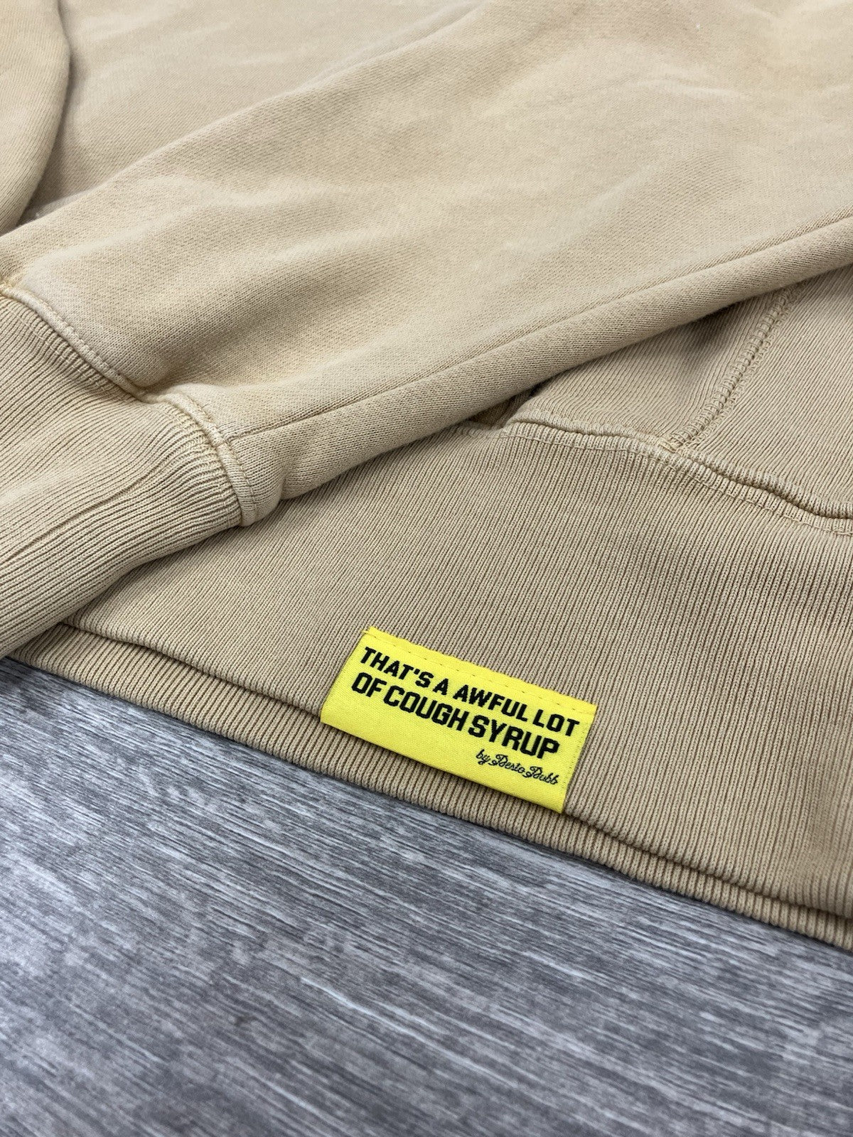 Size Large - Thats A Afwful Lot Of Cough Syrup Hoodie ' Tan '