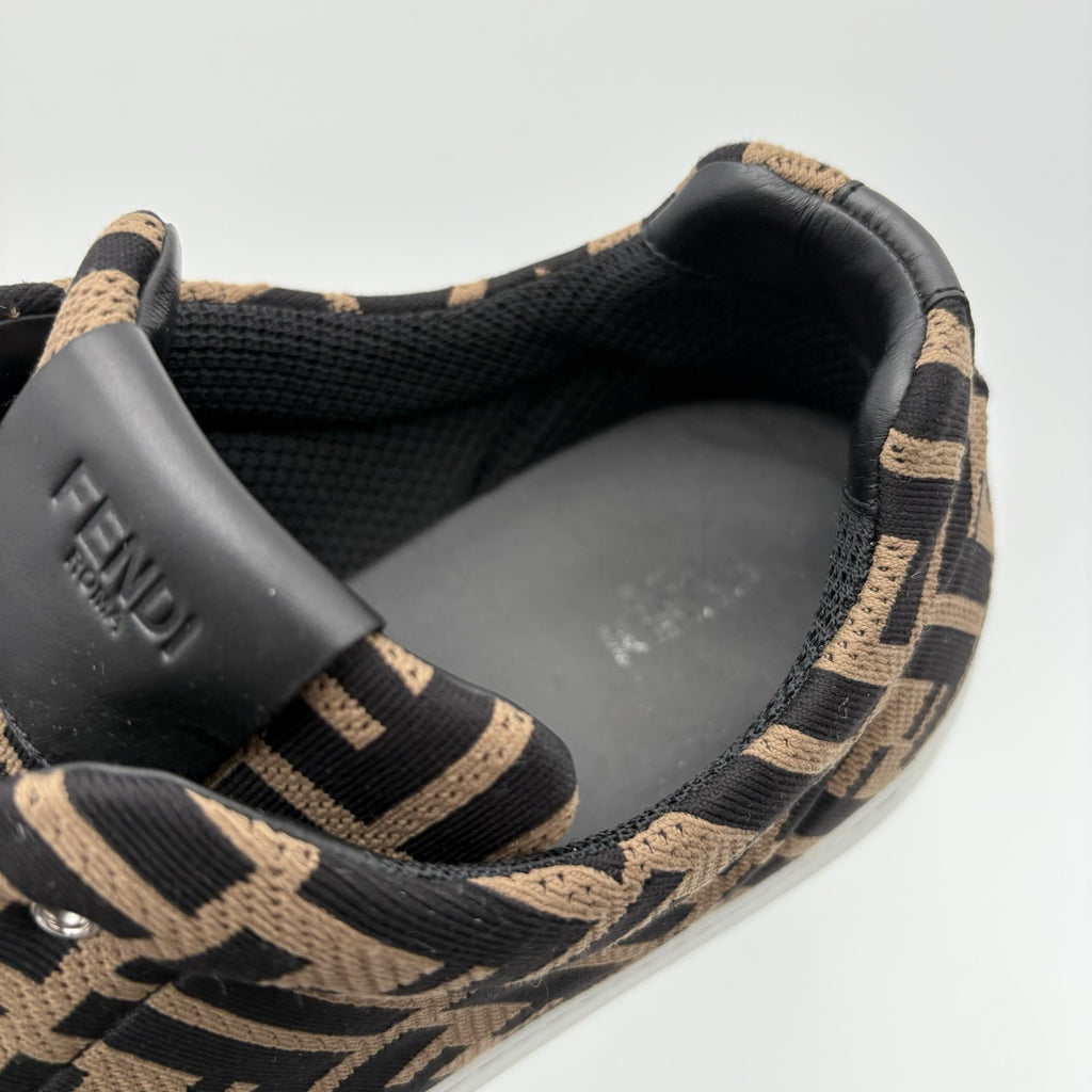 Size 11 UK (12 US) Fendi FF Motif Lace Up Low Top ' Almond Black ' | SUPER CLEAN