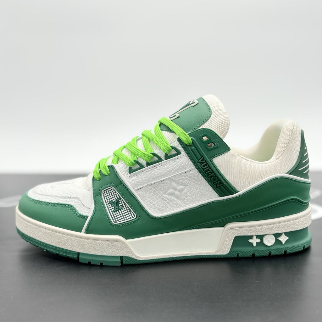 Size 7 LV (8-8.5 US) Louis Vuitton LV Trainer ' Green ' | EXCELLENT!