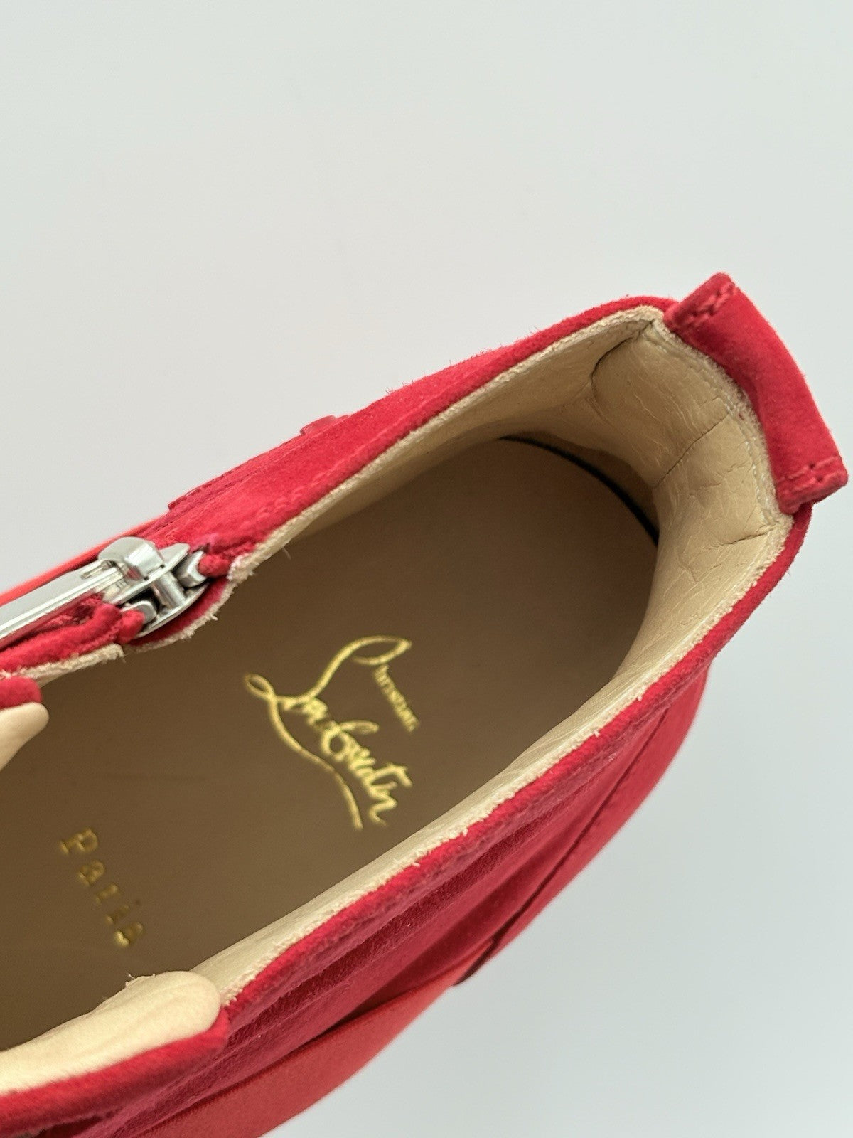 Size 45.5 (12.5 US) - Christian Louboutin Suede Cross Strap ' Red ' | BRAND NEW!