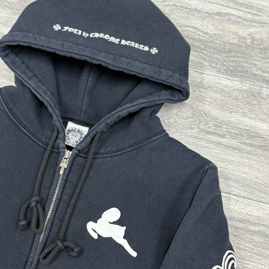 Size S - Chrome Hearts Thermal Foti Zip Up Hoodie ' Black ' | SUPER CLEAN!